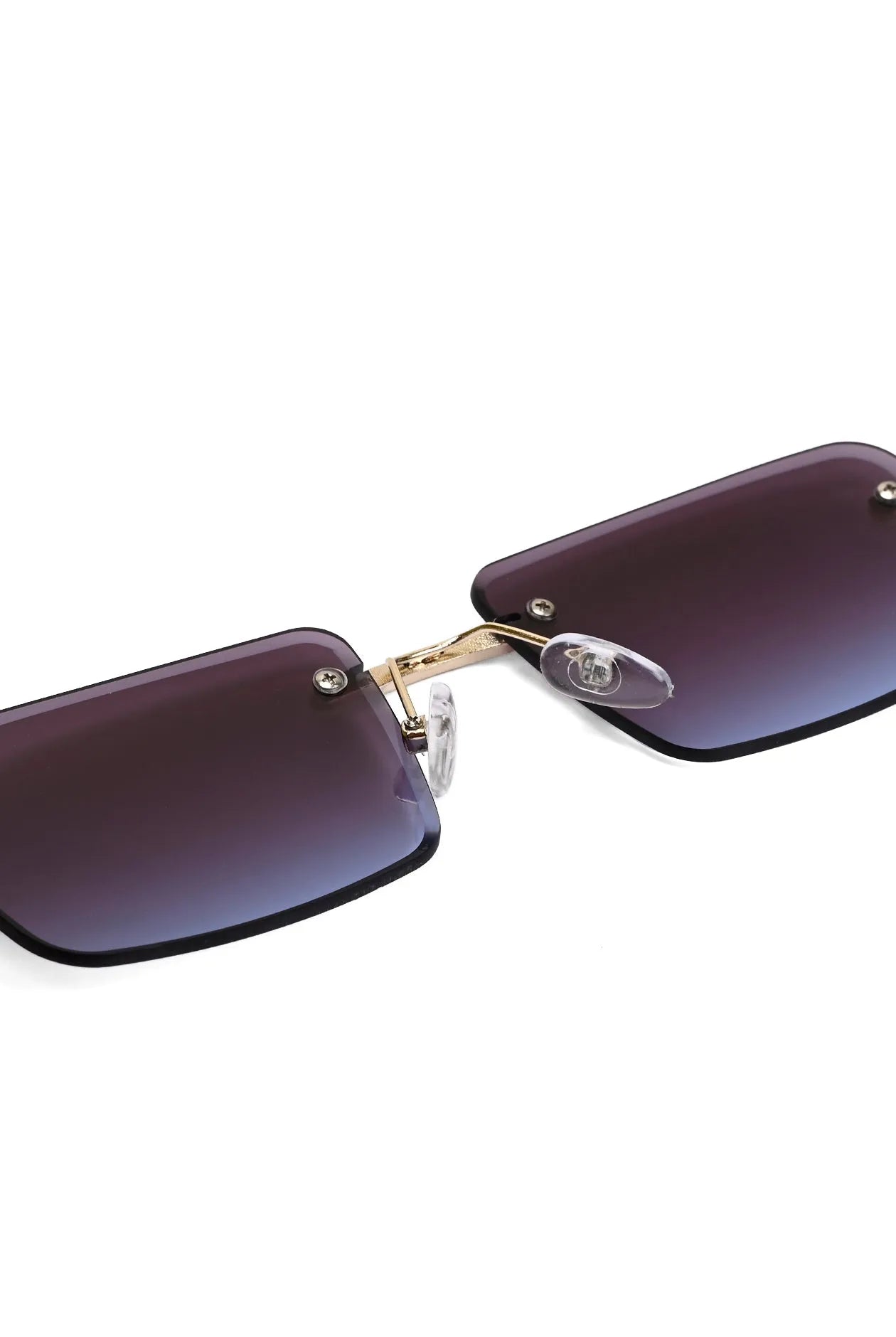 Clyra | Gradient Brown Sky Medium Rim Less RECTANGLE Sunglasses for Men [UV-protected]