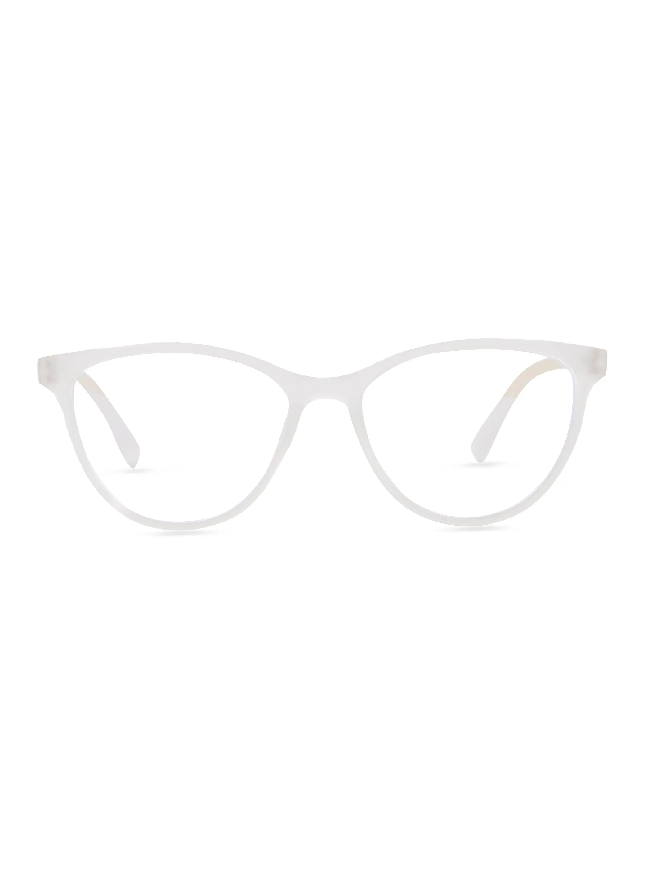 TruBlu | Transparent Medium Full Rim CATEYE Computer Glasses for Men & Women [Blue Block]