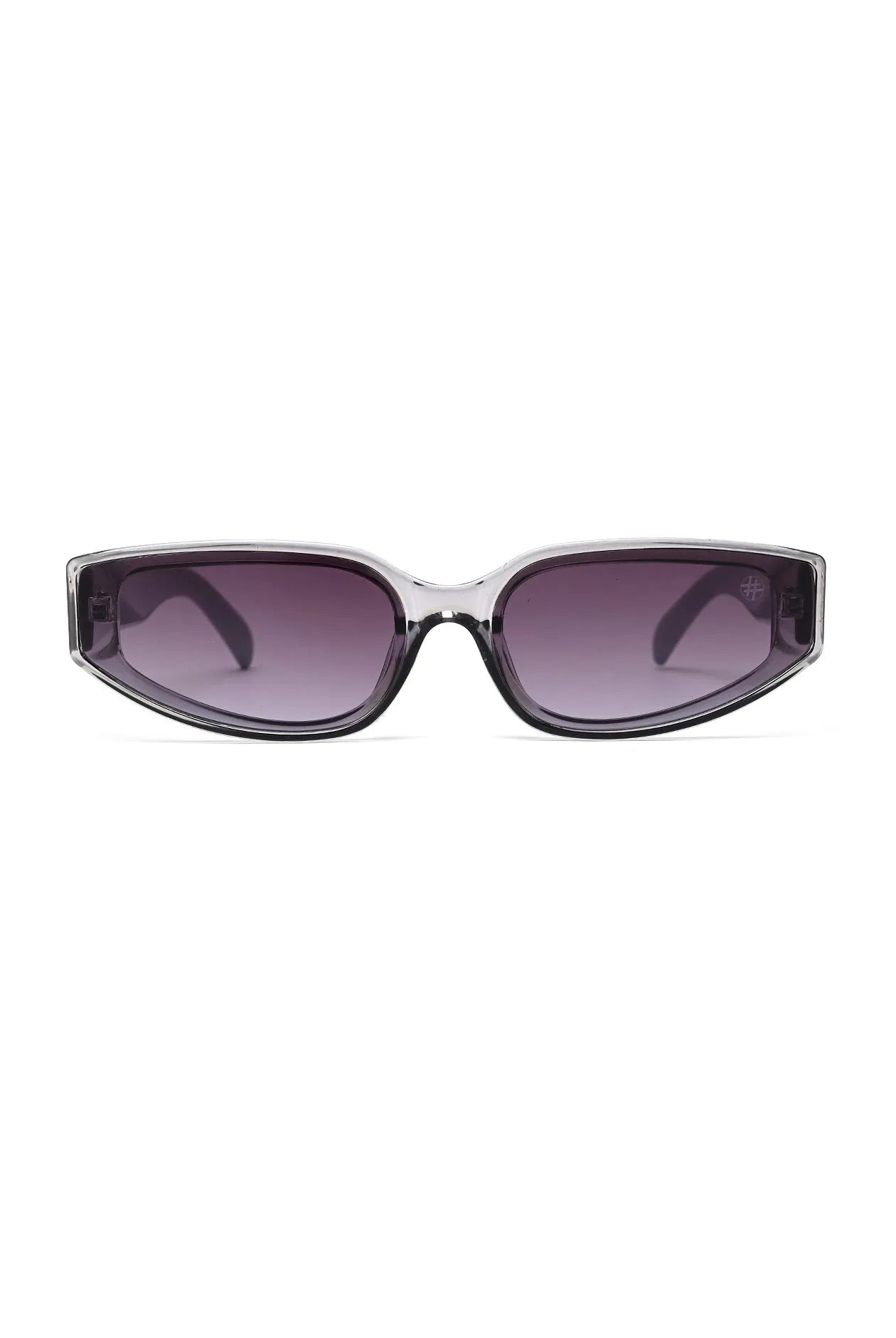 Hyra | Transparent Grey Medium Full Rim Cateye Sunglasses for Women [UV-protected]