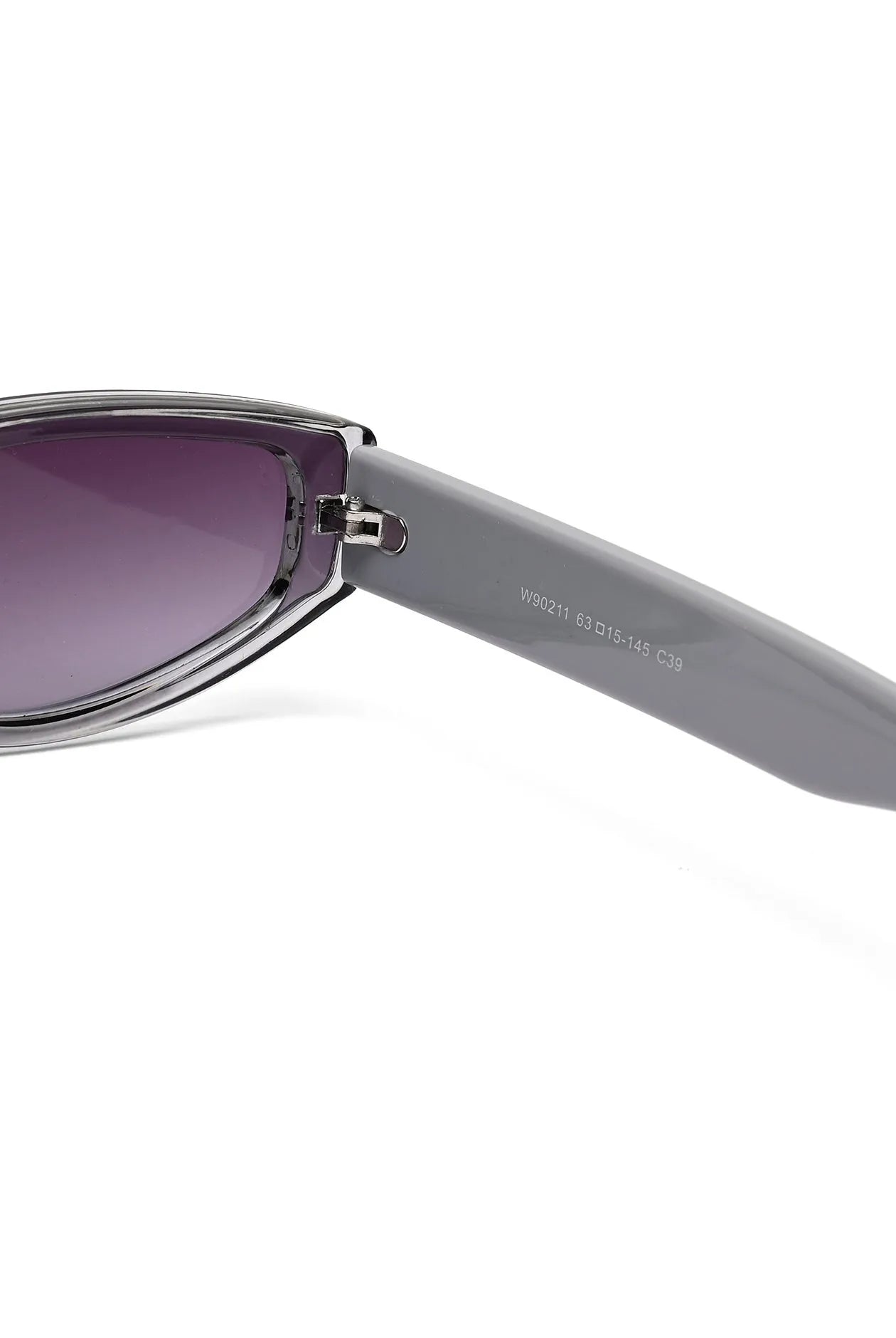 Hyra | Transparent Grey Medium Full Rim Cateye Sunglasses for Women [UV-protected]