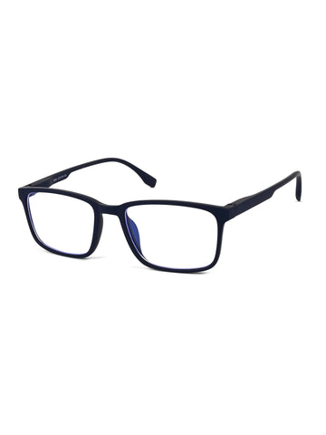 Vizionix | Blue Medium Full Rim RECTANGLE Computer Glasses for Men & Women [Blue Block]