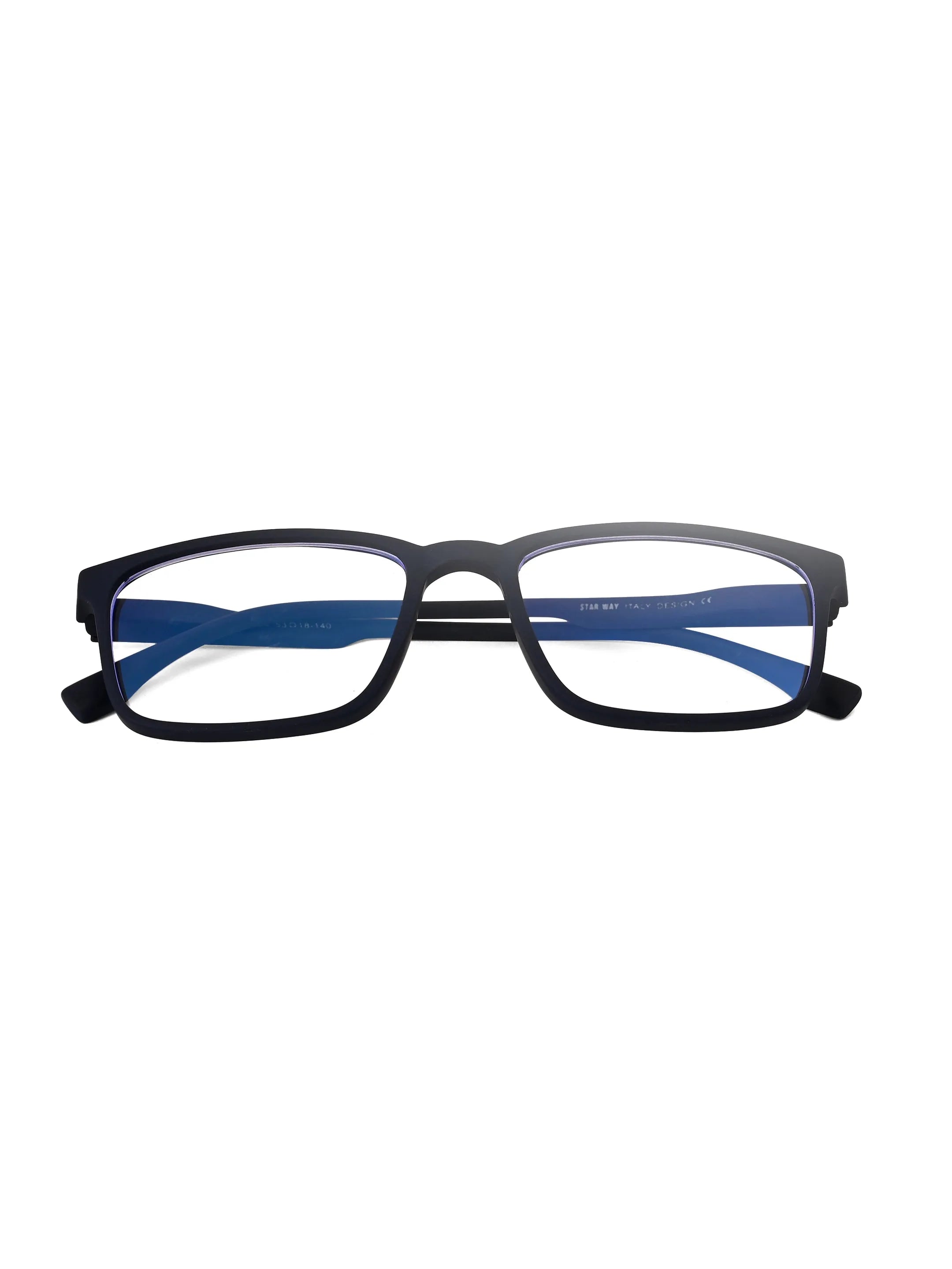 Vizionix | Blue Medium Full Rim RECTANGLE Computer Glasses for Men & Women [Blue Block]