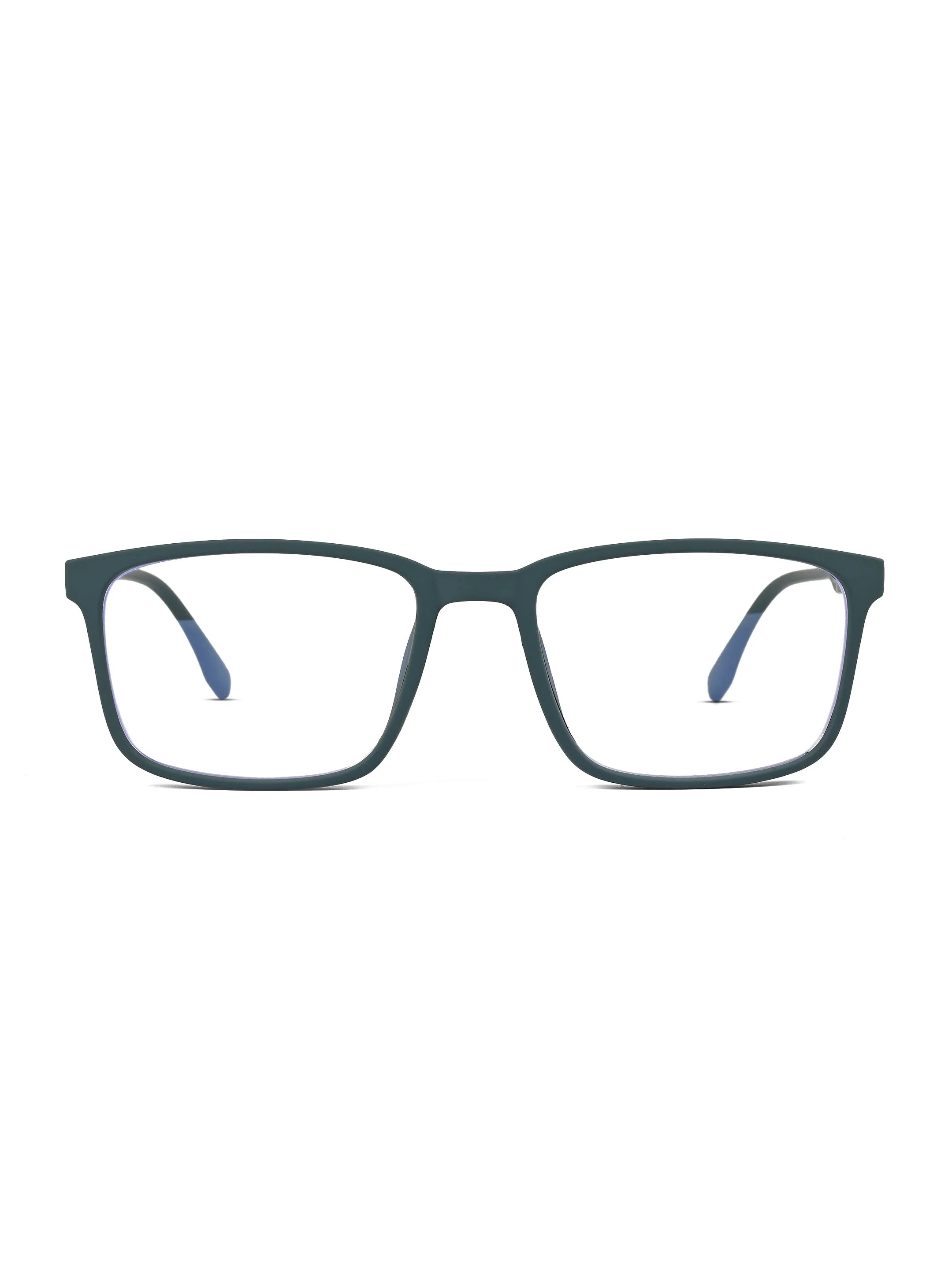 Vizionix | Green Medium Full Rim RECTANGLE Computer Glasses for Men & Women [Blue Block]