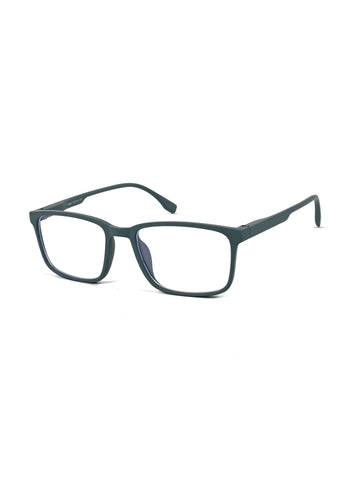 Vizionix | Green Medium Full Rim RECTANGLE Computer Glasses for Men & Women [Blue Block]