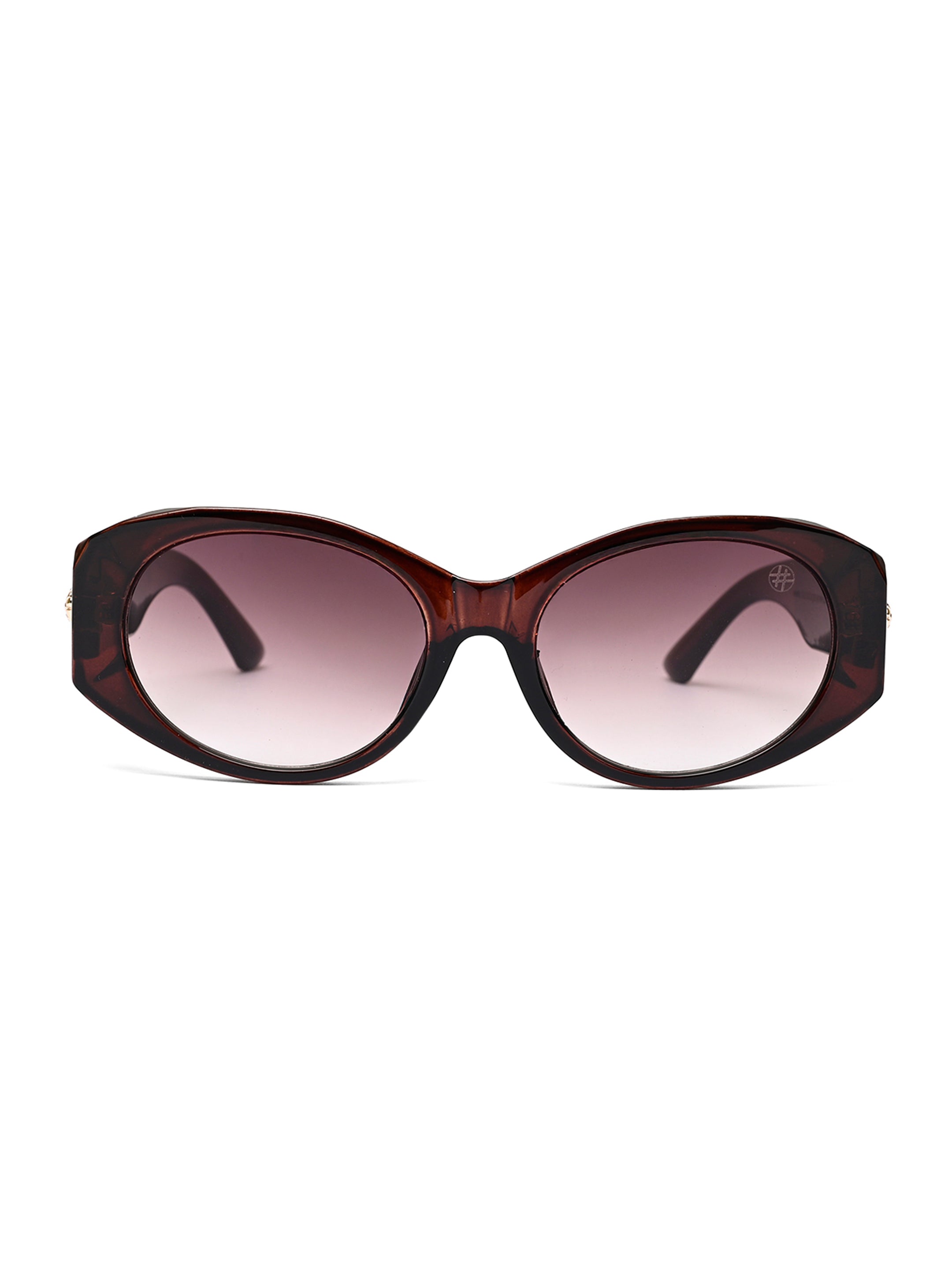 Medusa | Dark Brown Medium Full Rim Oval Sunglasses for Women [UV-protected]