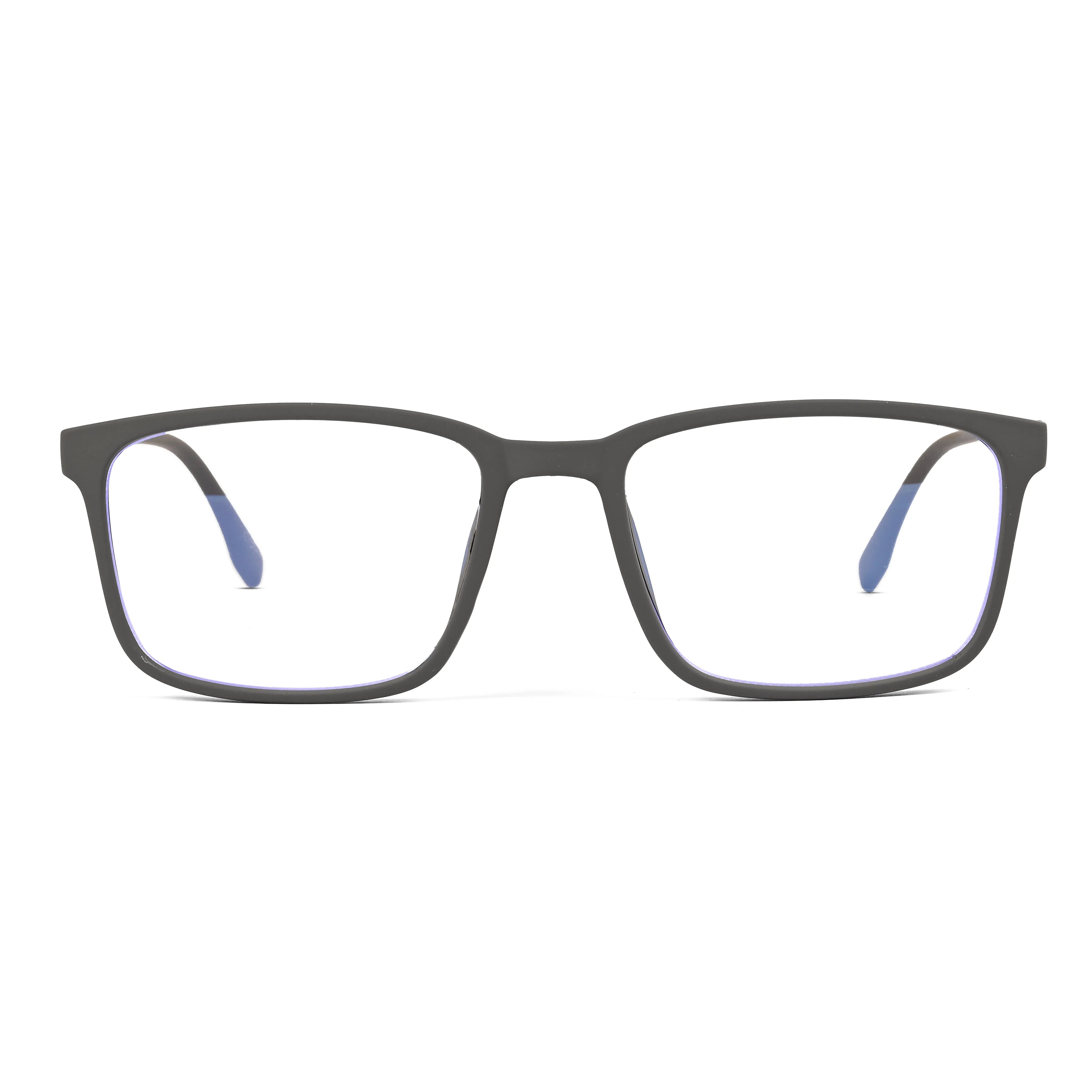 Vizionix | Grey Medium Full Rim RECTANGLE Computer Glasses for Men & Women [Blue Block]