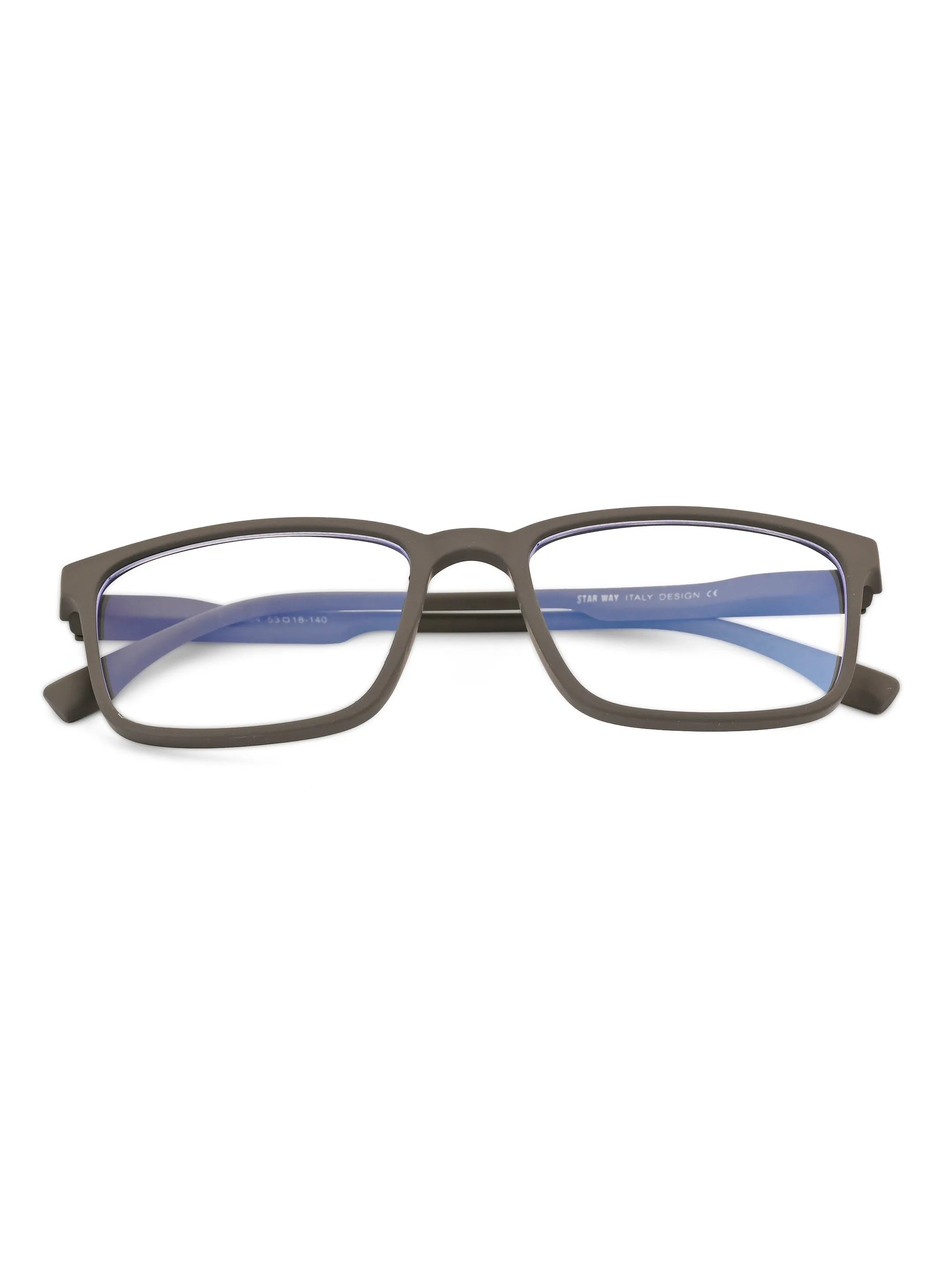 Vizionix | Grey Medium Full Rim RECTANGLE Computer Glasses for Men & Women [Blue Block]