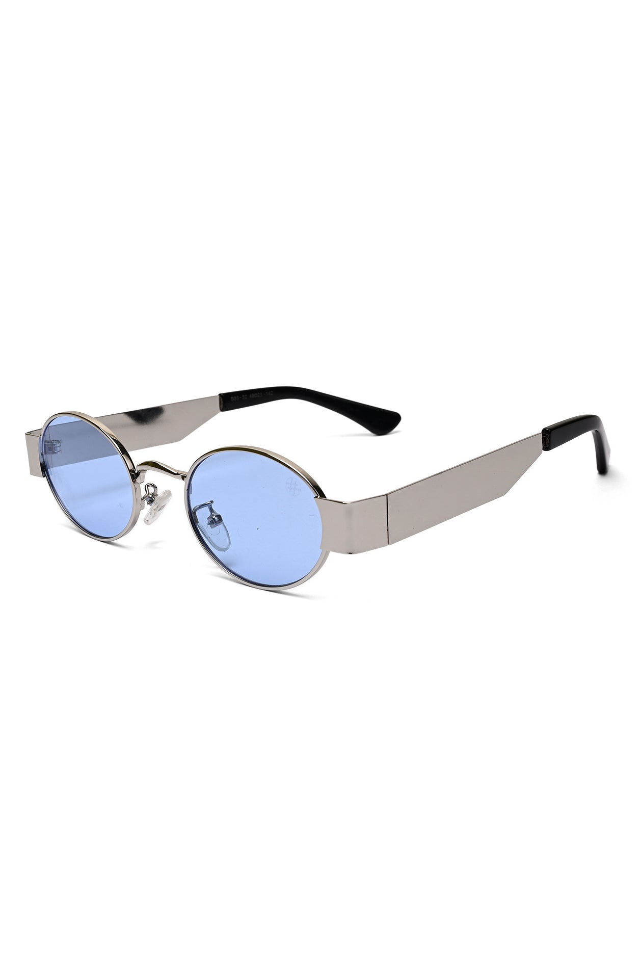 Liora | Silver Small Full Rim Oval Sunglasses for Women [UV-protected]