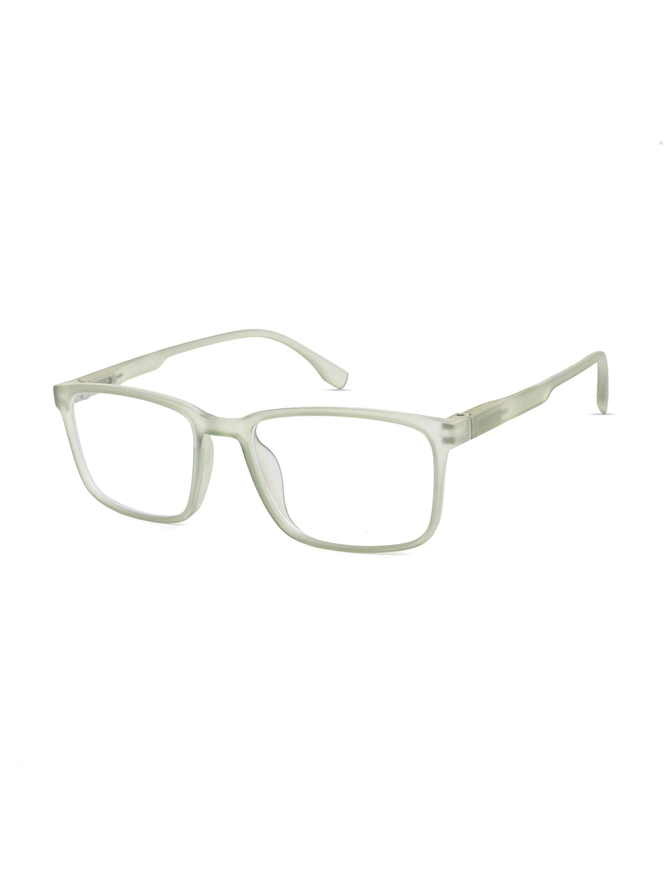 Vizionix | Transparent Light Green Medium Full Rim RECTANGLE Computer Glasses for Men & Women [Blue Block]