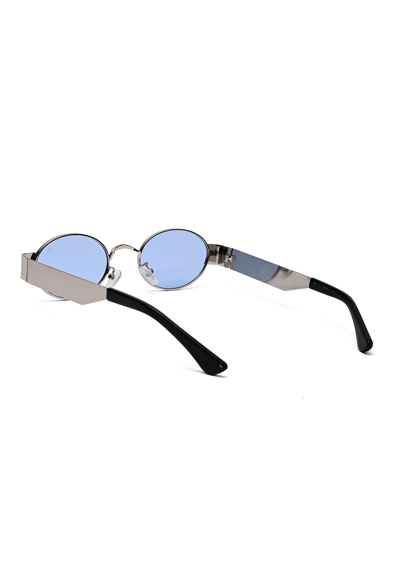 Liora | Silver Small Full Rim Oval Sunglasses for Women [UV-protected]