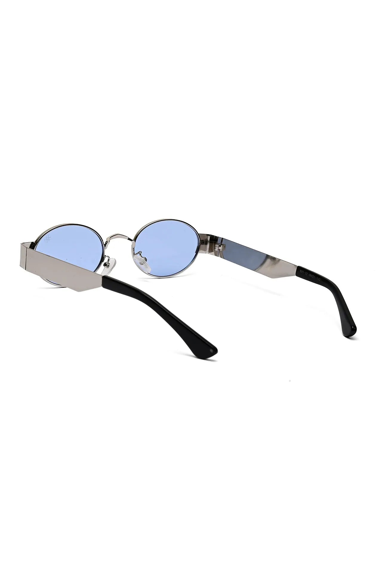 Liora | Silver Small Full Rim Oval Sunglasses for Women [UV-protected]