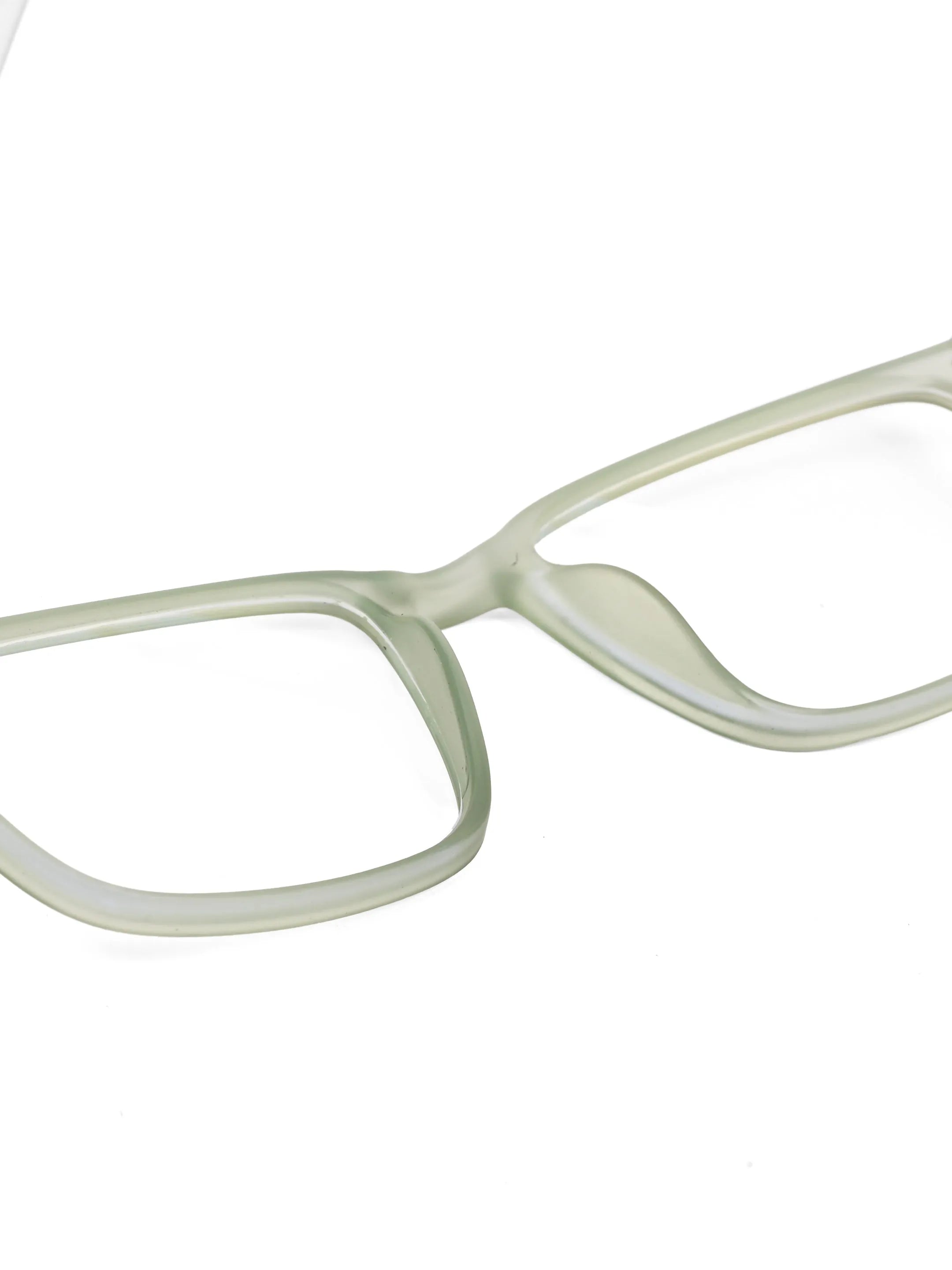 Vizionix | Transparent Light Green Medium Full Rim RECTANGLE Computer Glasses for Men & Women [Blue Block]