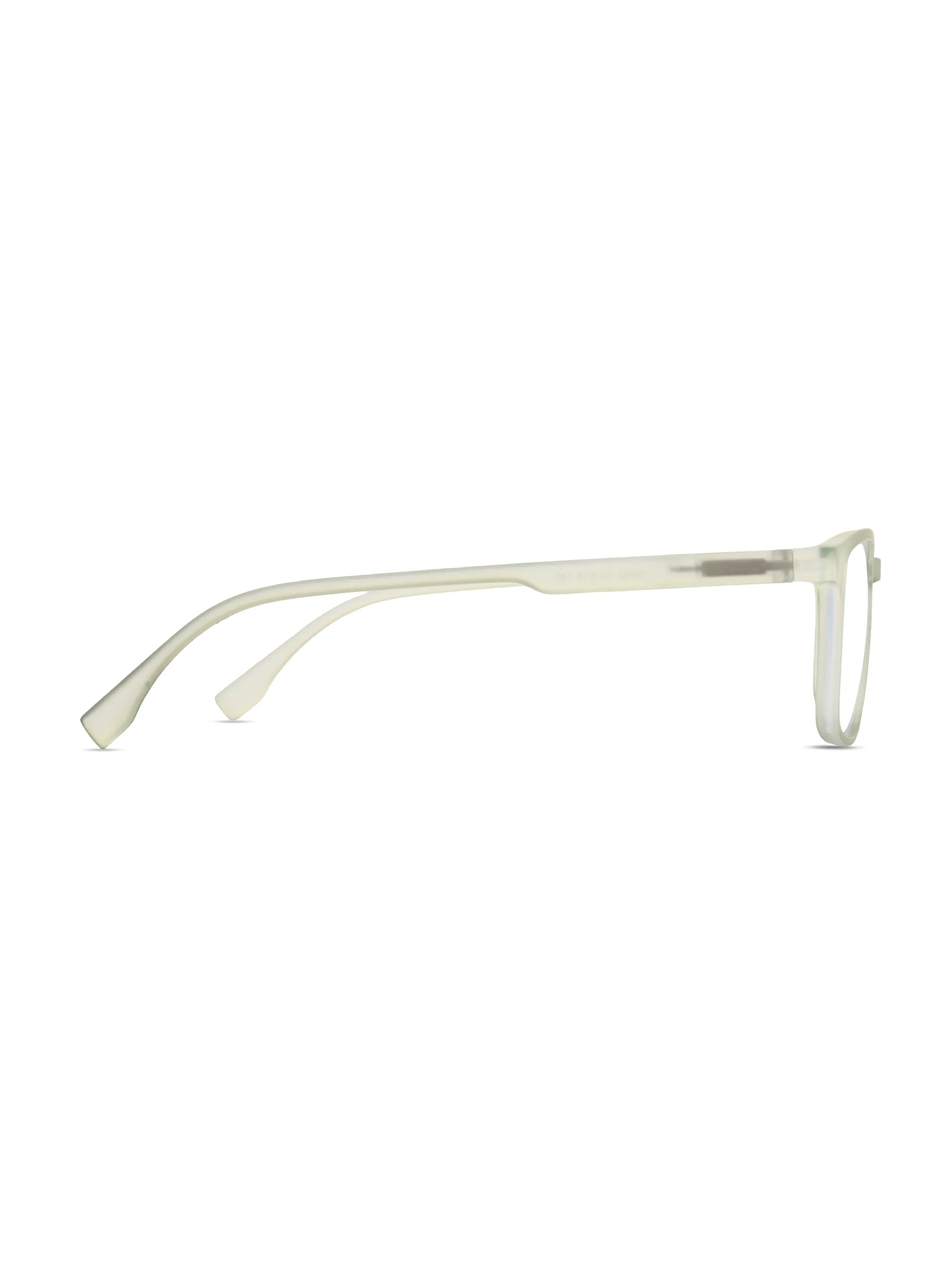 Vizionix | Transparent Light Green Medium Full Rim RECTANGLE Computer Glasses for Men & Women [Blue Block]
