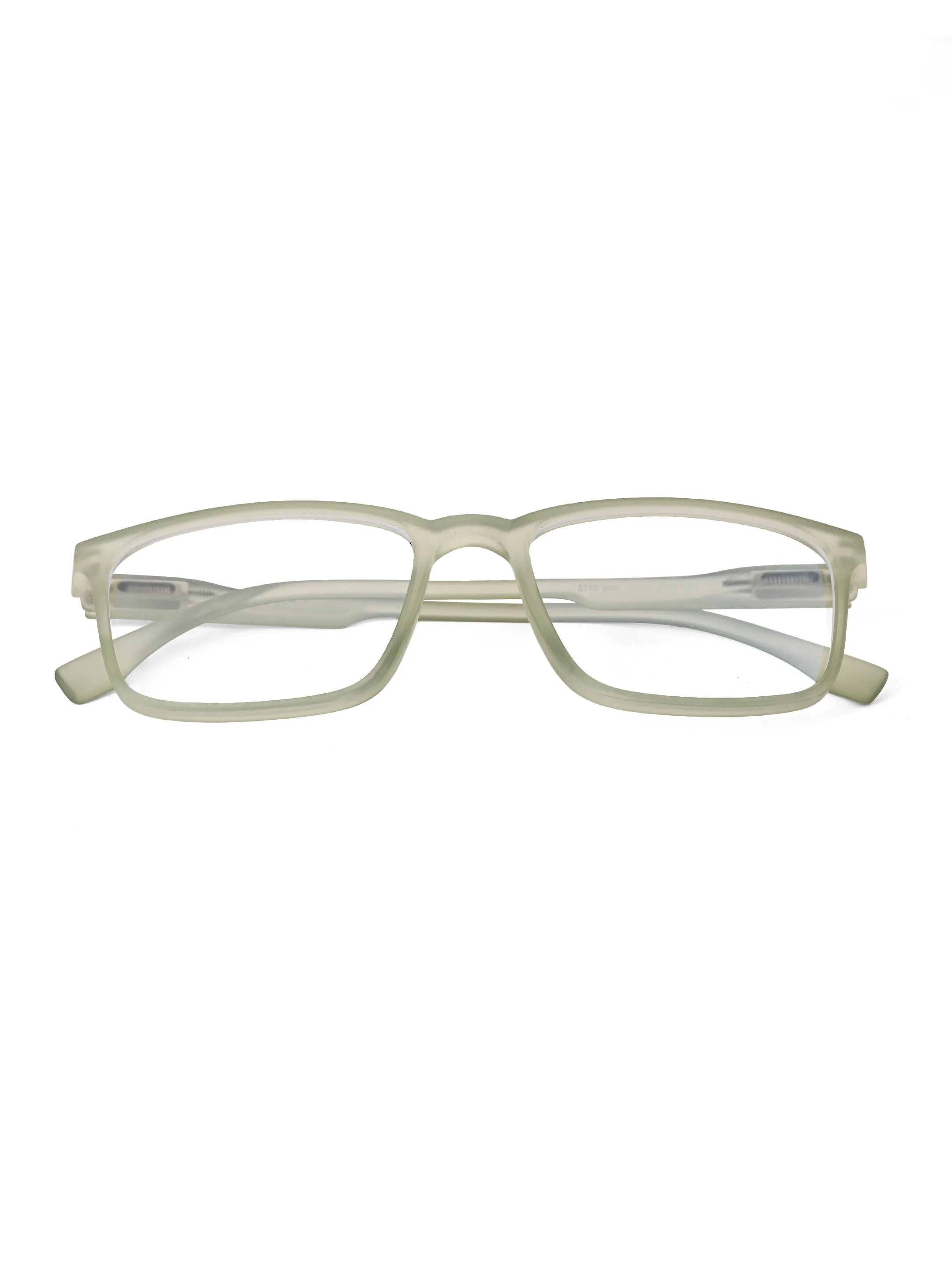 Vizionix | Transparent Light Green Medium Full Rim RECTANGLE Computer Glasses for Men & Women [Blue Block]