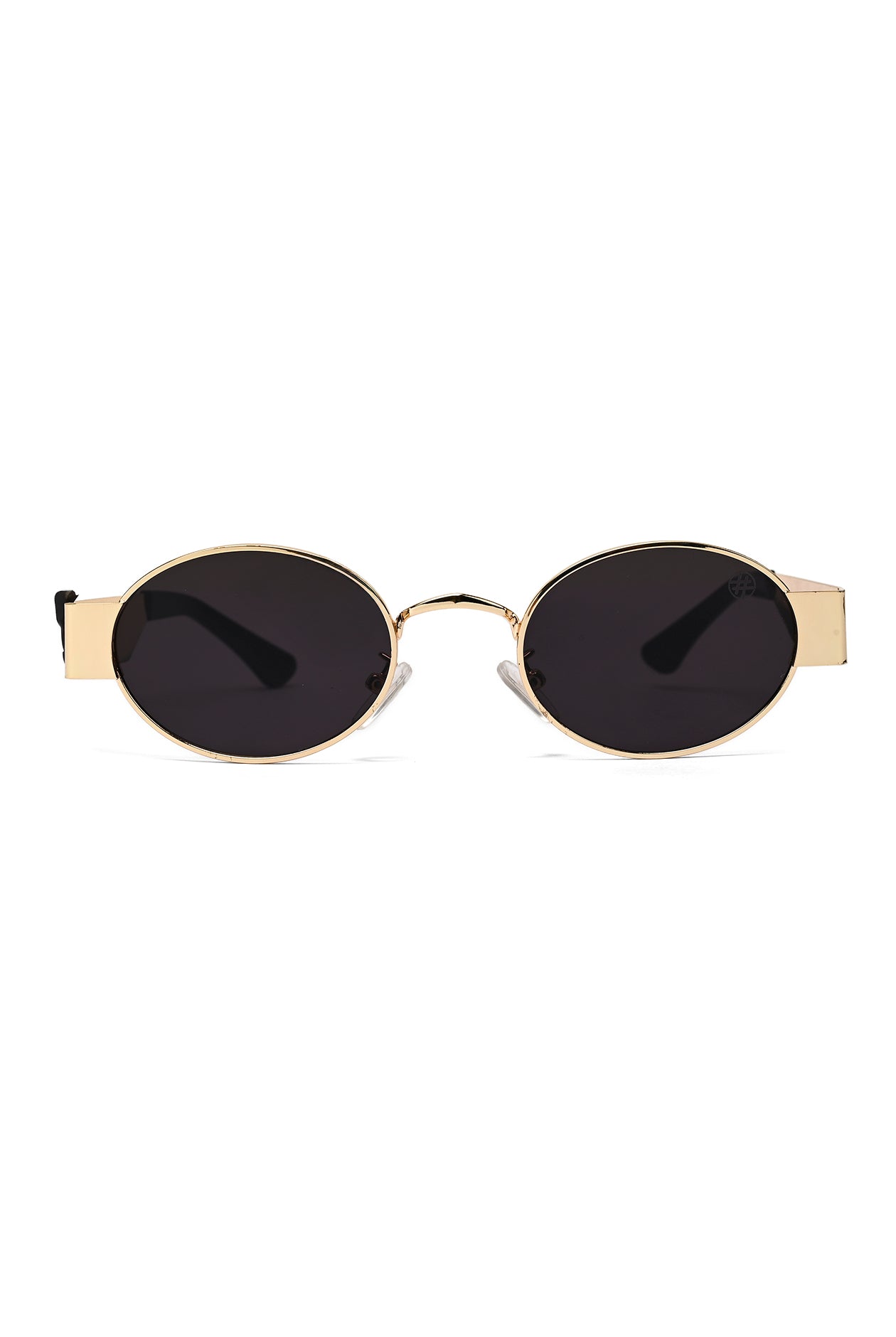 Liora | Gold Small Full Rim Oval Sunglasses for Women [UV-protected]