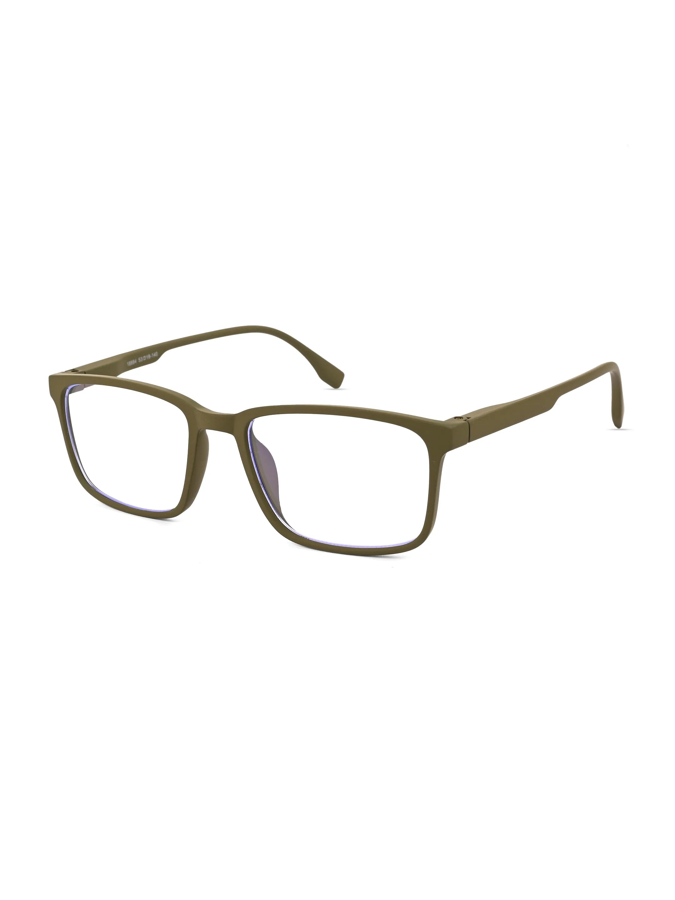 Vizionix | Olive Green Medium Full Rim RECTANGLE Computer Glasses for Men & Women [Blue Block]