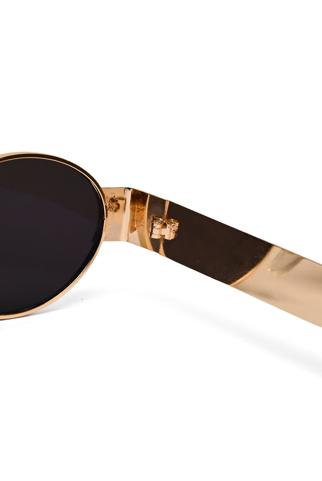 Liora | Gold Small Full Rim Oval Sunglasses for Women [UV-protected]