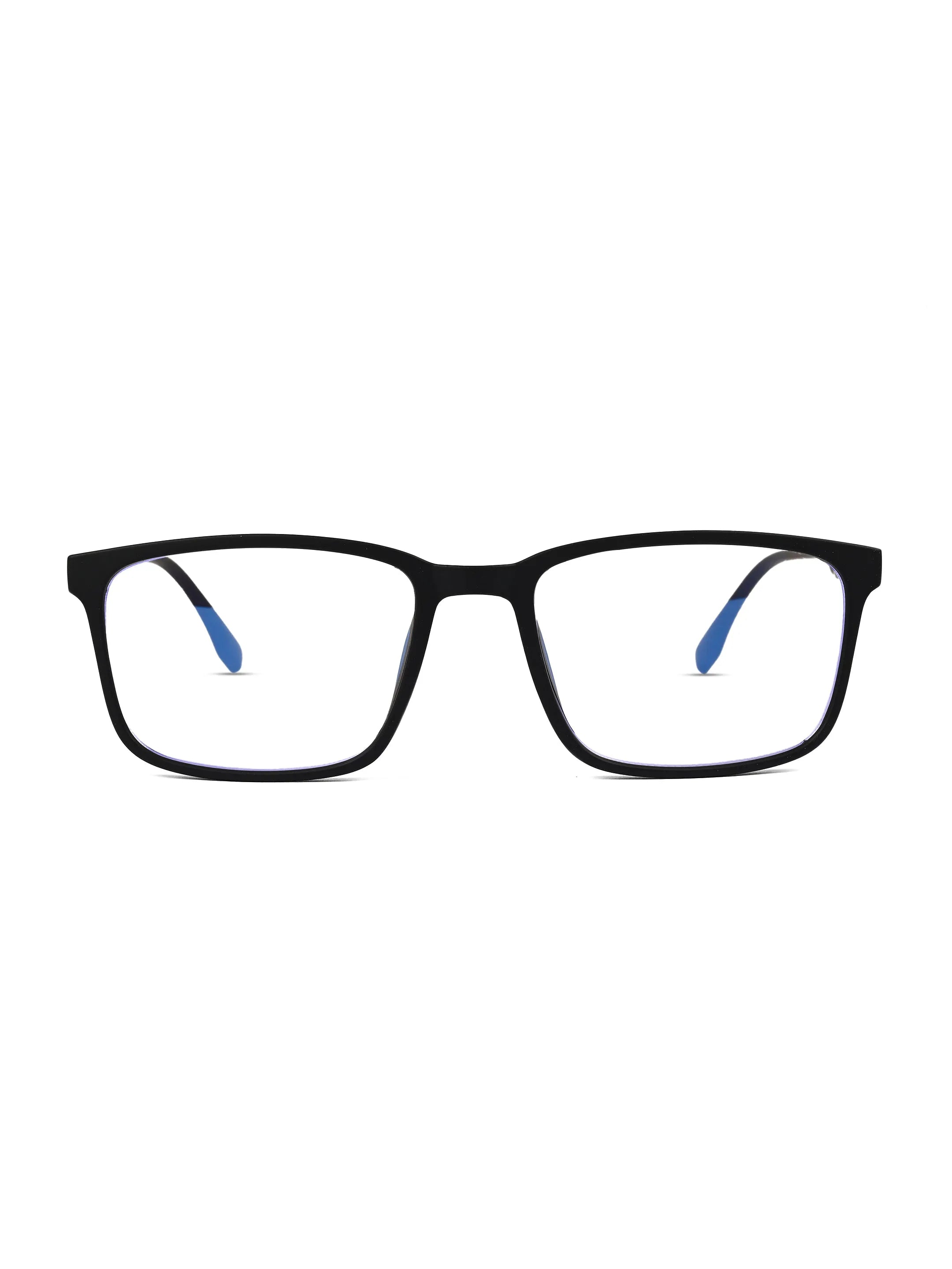 Vizionix | Black Medium Full Rim RECTANGLE Computer Glasses for Men & Women [Blue Block]