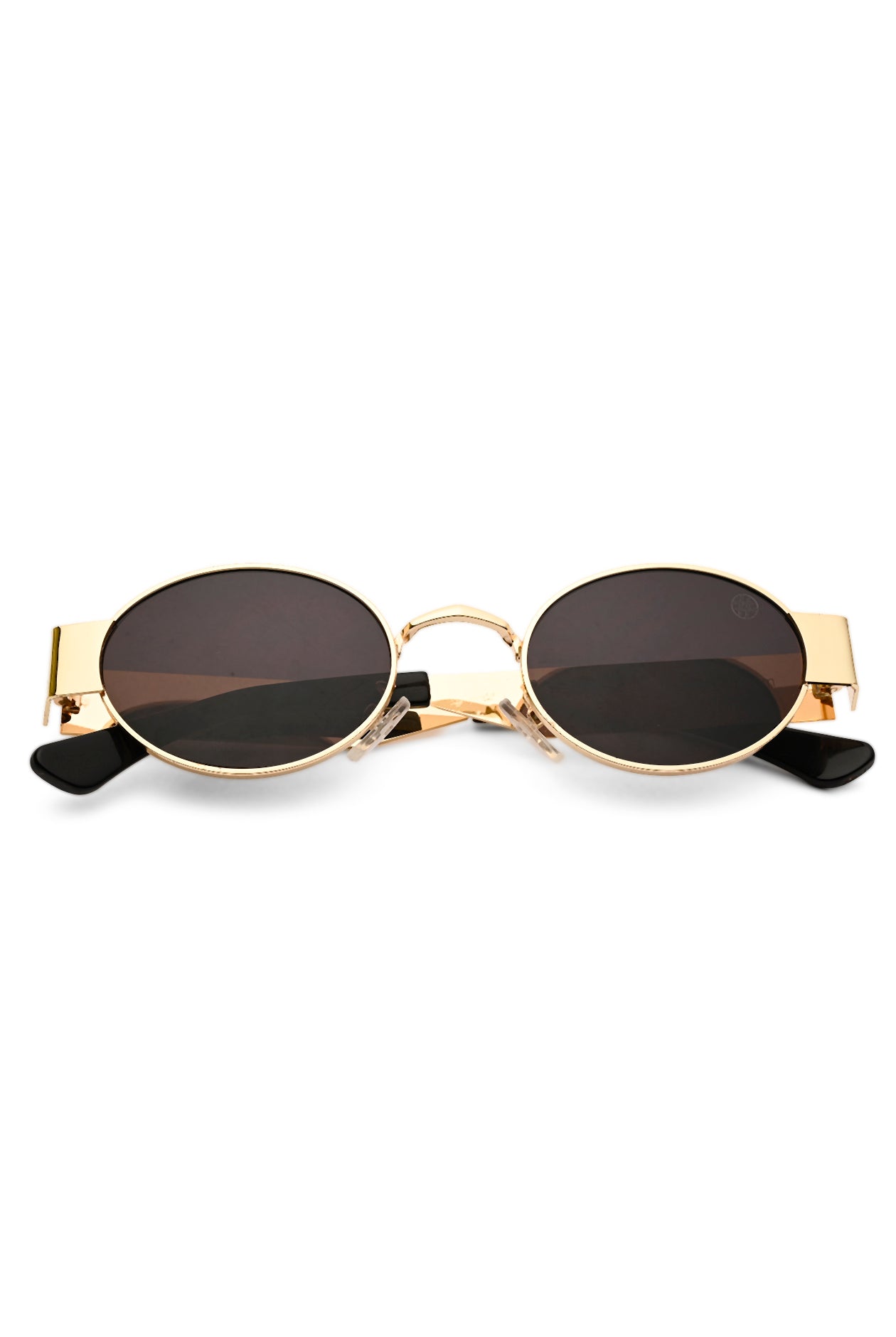 Liora | Gold Small Full Rim Oval Sunglasses for Women [UV-protected]