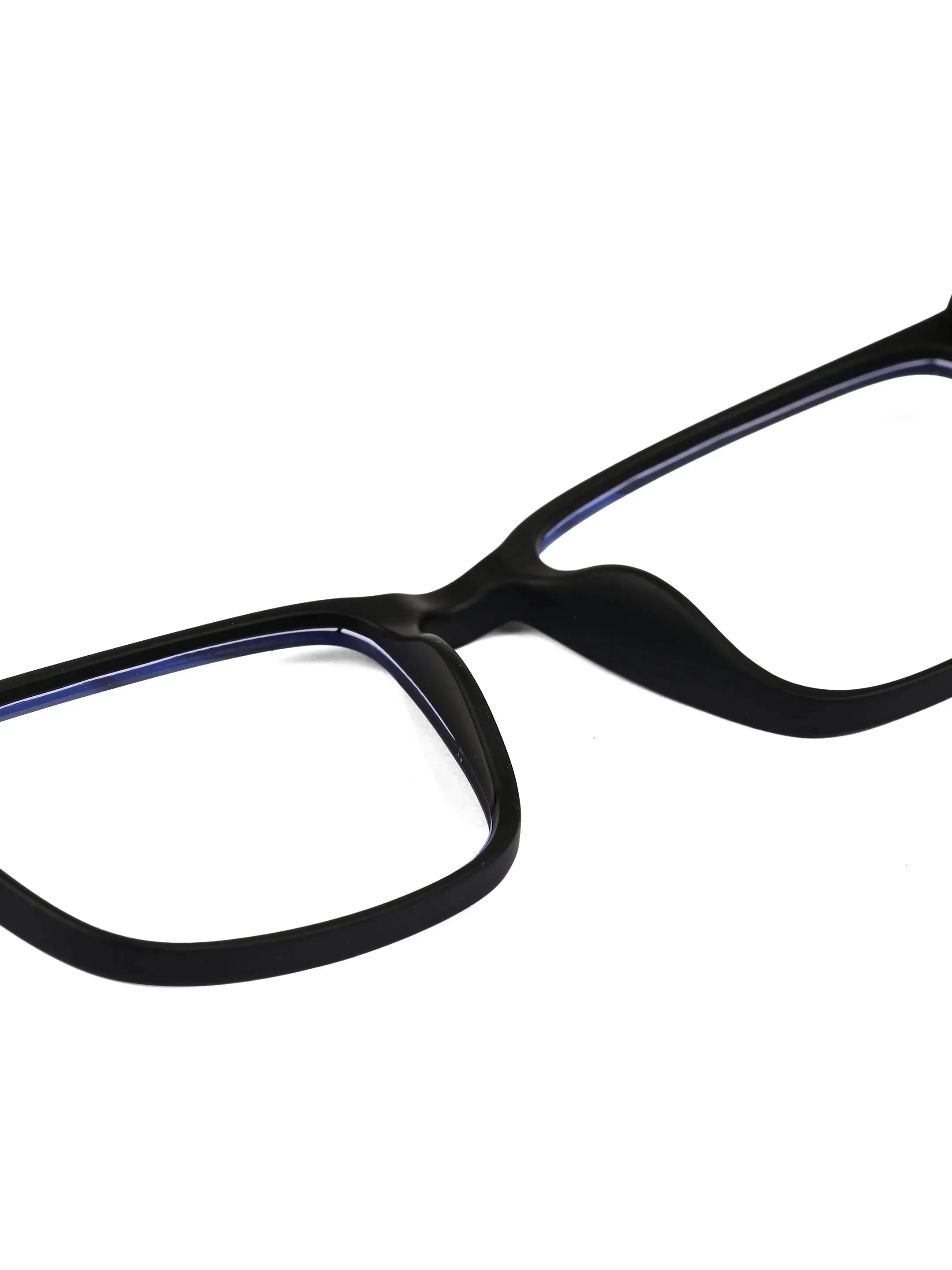 Vizionix | Black Medium Full Rim RECTANGLE Computer Glasses for Men & Women [Blue Block]