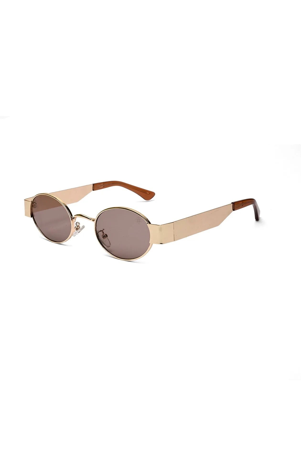 Liora | Brown Small Full Rim Oval Sunglasses for Women [UV-protected]