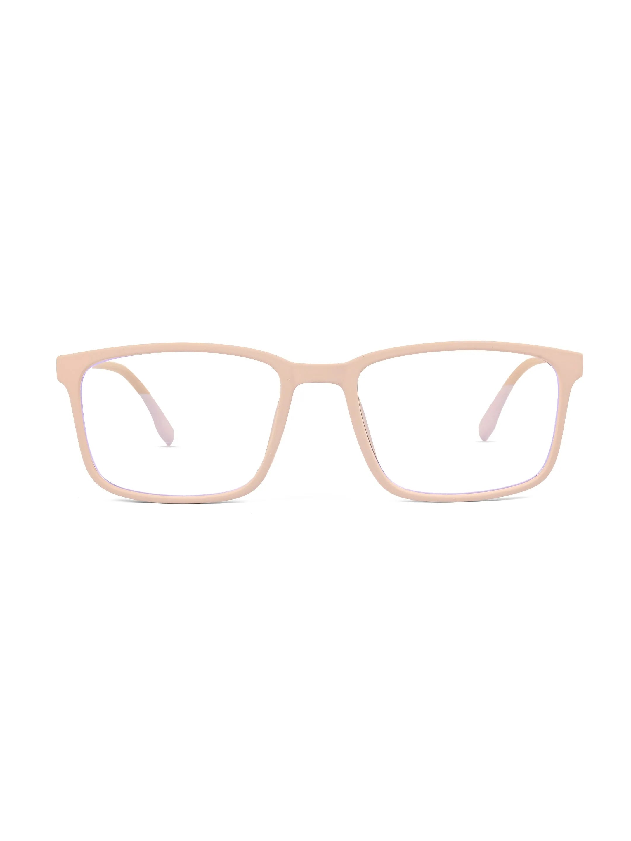 Vizionix | Cream Medium Full Rim RECTANGLE Computer Glasses for Men & Women [Blue Block]