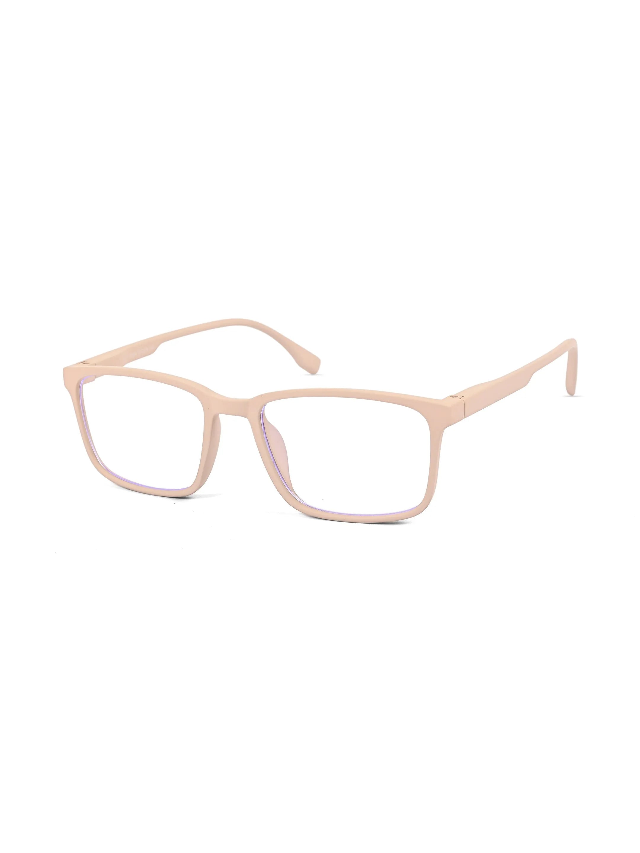 Vizionix | Cream Medium Full Rim RECTANGLE Computer Glasses for Men & Women [Blue Block]