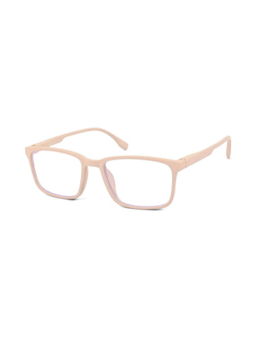 Vizionix | Cream Medium Full Rim RECTANGLE Computer Glasses for Men & Women [Blue Block]