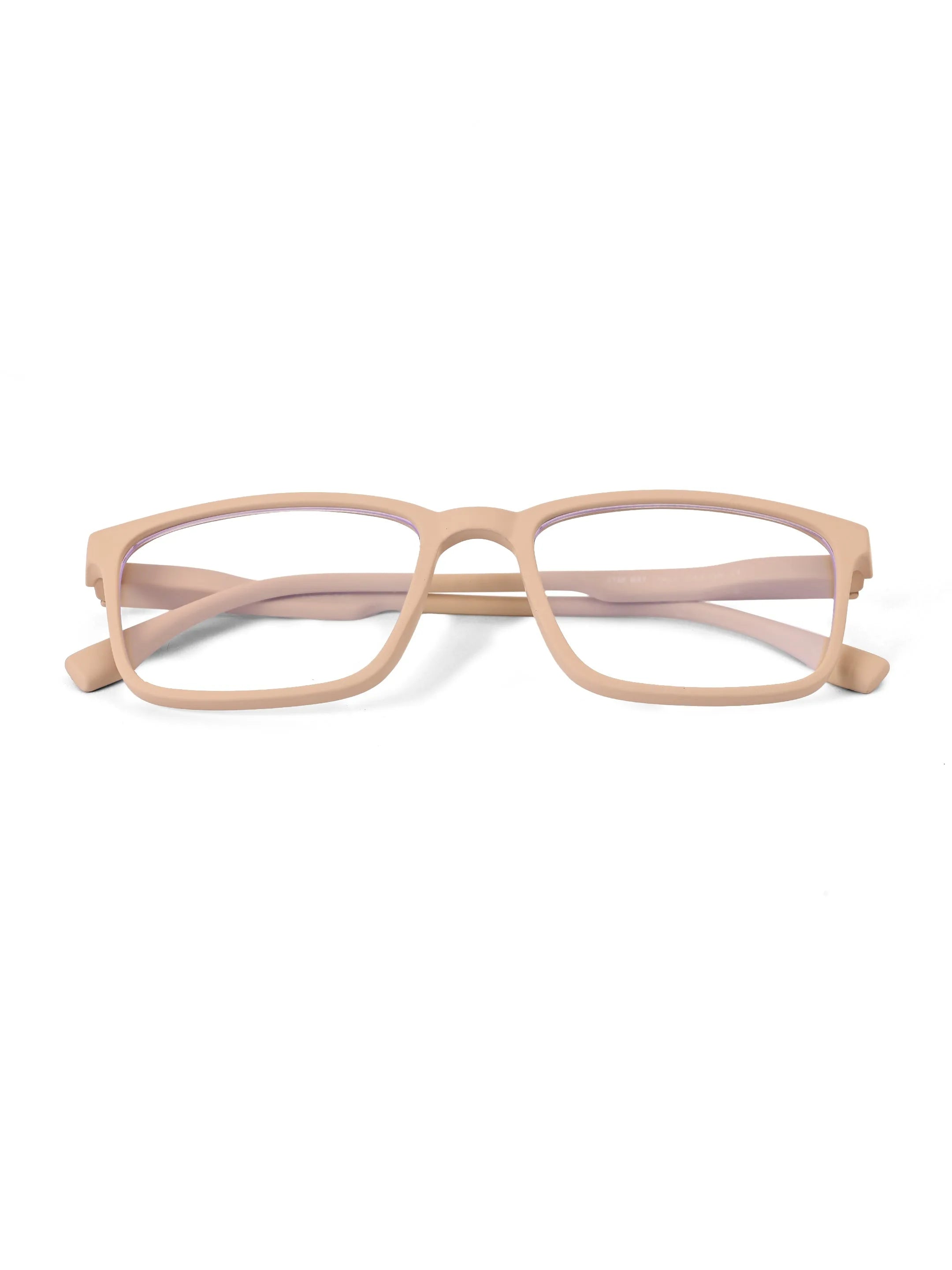 Vizionix | Cream Medium Full Rim RECTANGLE Computer Glasses for Men & Women [Blue Block]