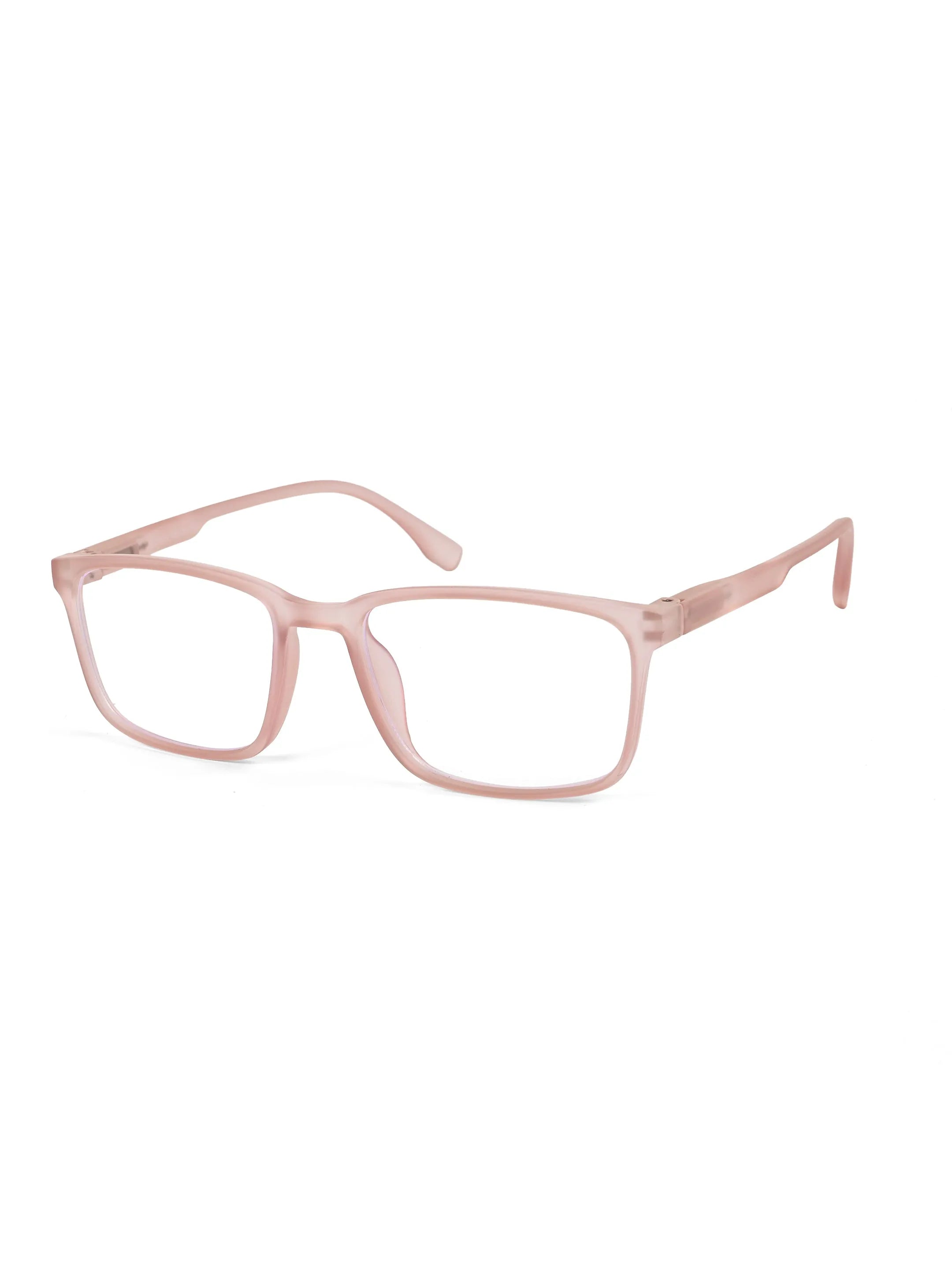 Vizionix | Baby Pink Medium Full Rim RECTANGLE Computer Glasses for Men & Women [Blue Block]