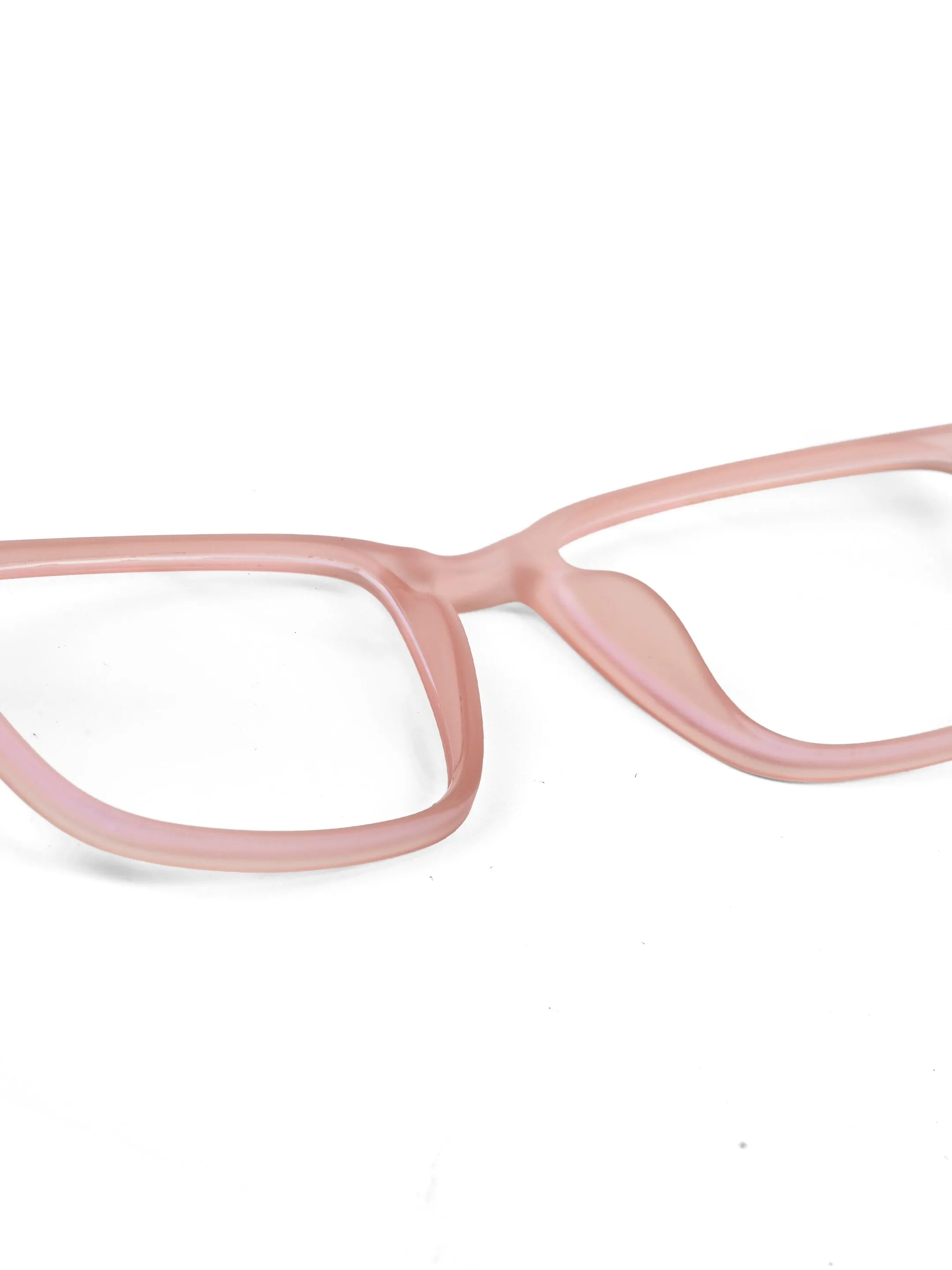 Vizionix | Baby Pink Medium Full Rim RECTANGLE Computer Glasses for Men & Women [Blue Block]