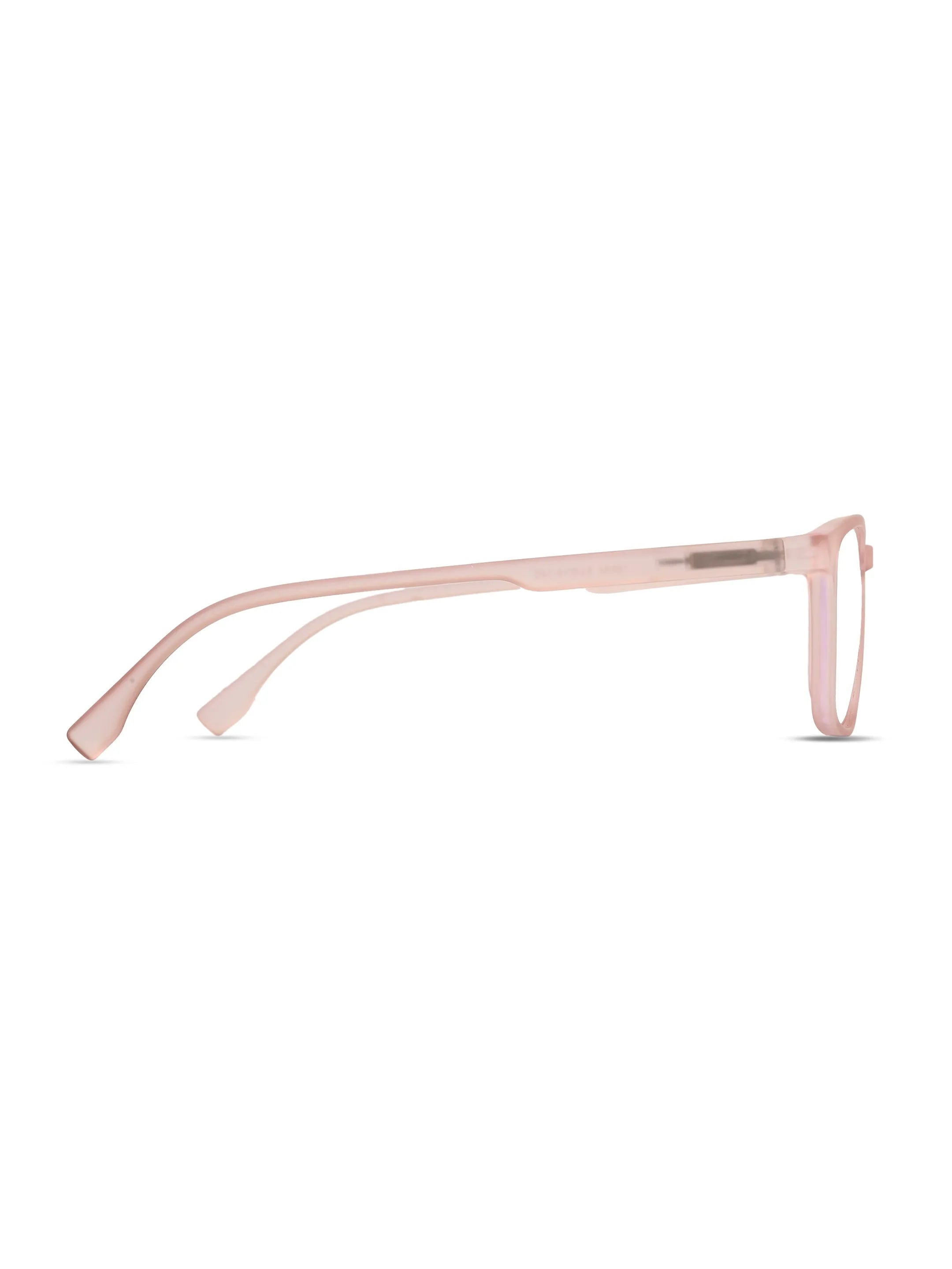 Vizionix | Baby Pink Medium Full Rim RECTANGLE Computer Glasses for Men & Women [Blue Block]