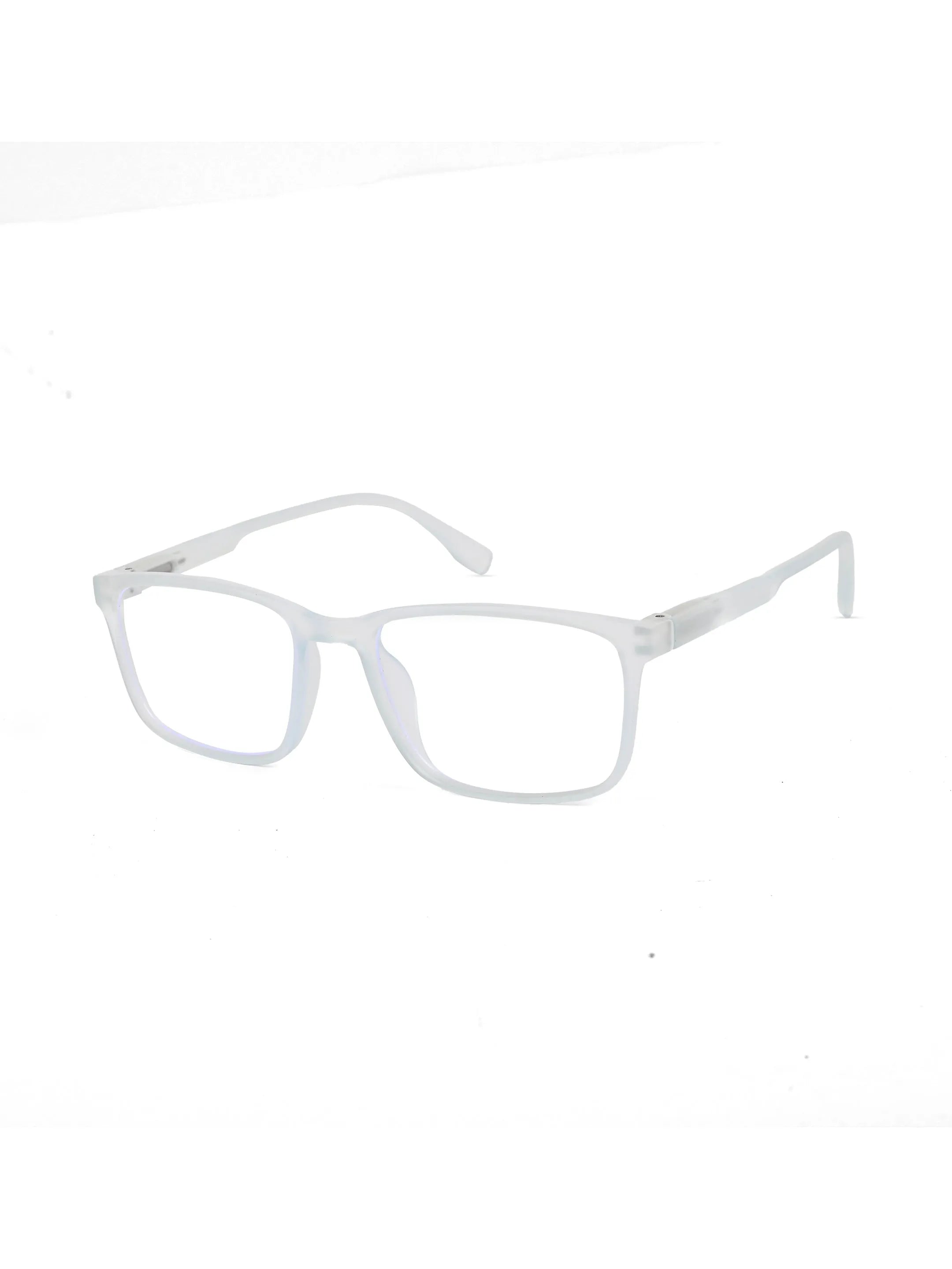 Vizionix | Transparent Light Blue Medium Full Rim RECTANGLE Computer Glasses for Men & Women [Blue Block]