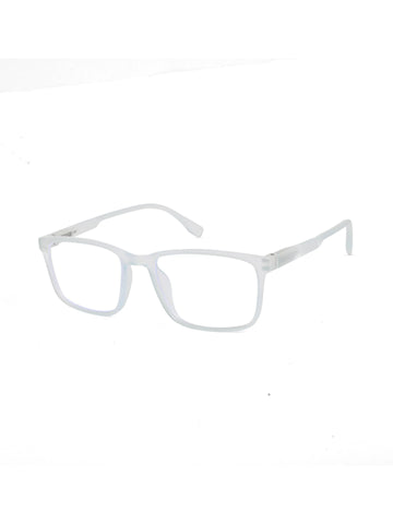 Vizionix | Transparent Light Blue Medium Full Rim RECTANGLE Computer Glasses for Men & Women [Blue Block]