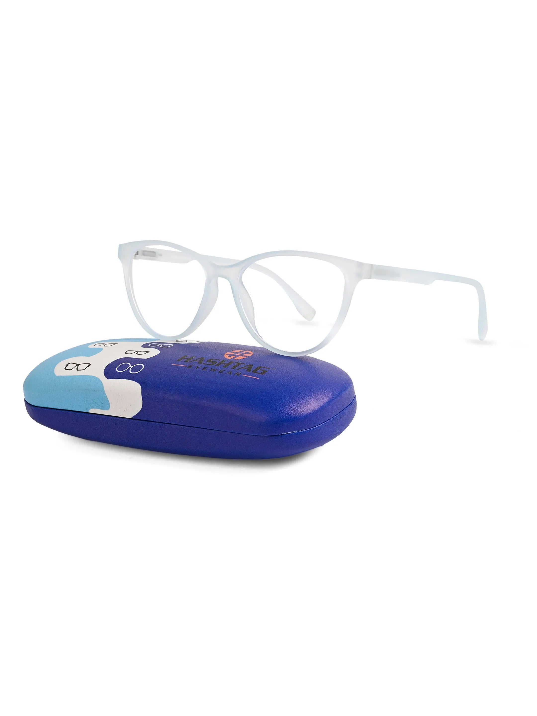TruBlu | Sky Blue Medium Full Rim CATEYE Computer Glasses for Men & Women [Blue Block]