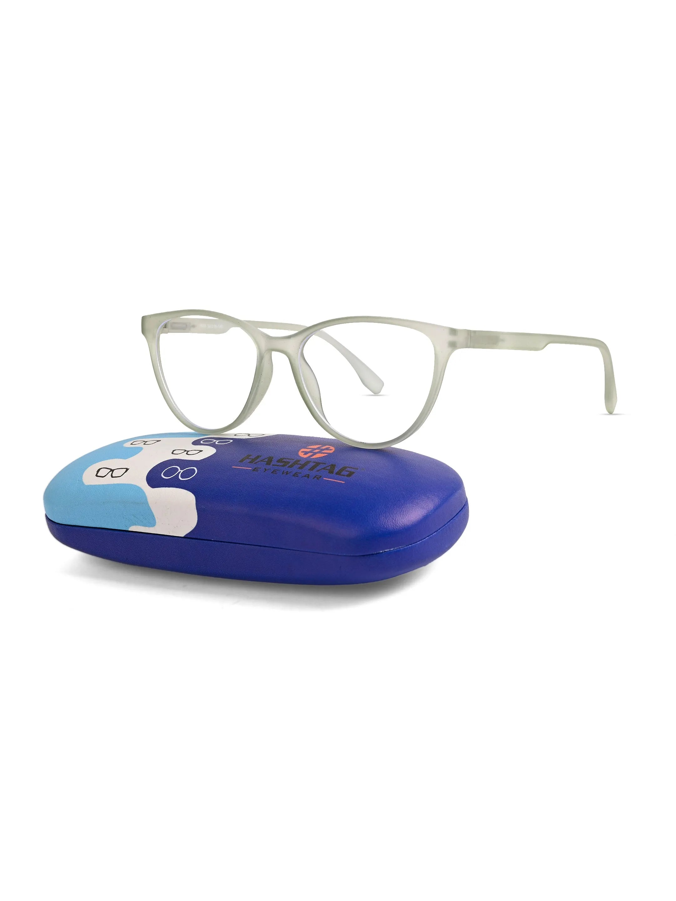 TruBlu | Light Green Medium Full Rim CATEYE Computer Glasses for Men & Women [Blue Block]