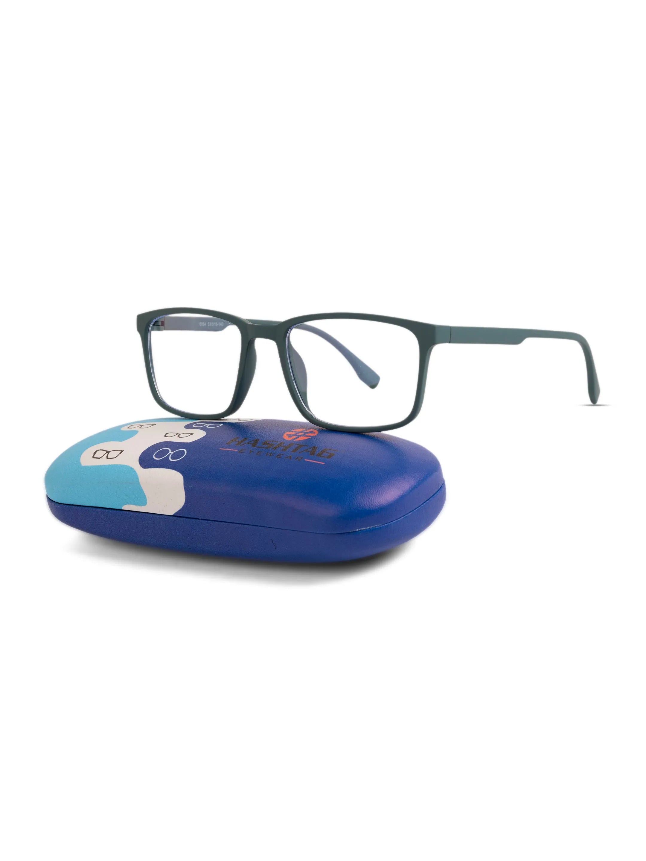 Vizionix | Green Medium Full Rim RECTANGLE Computer Glasses for Men & Women [Blue Block]