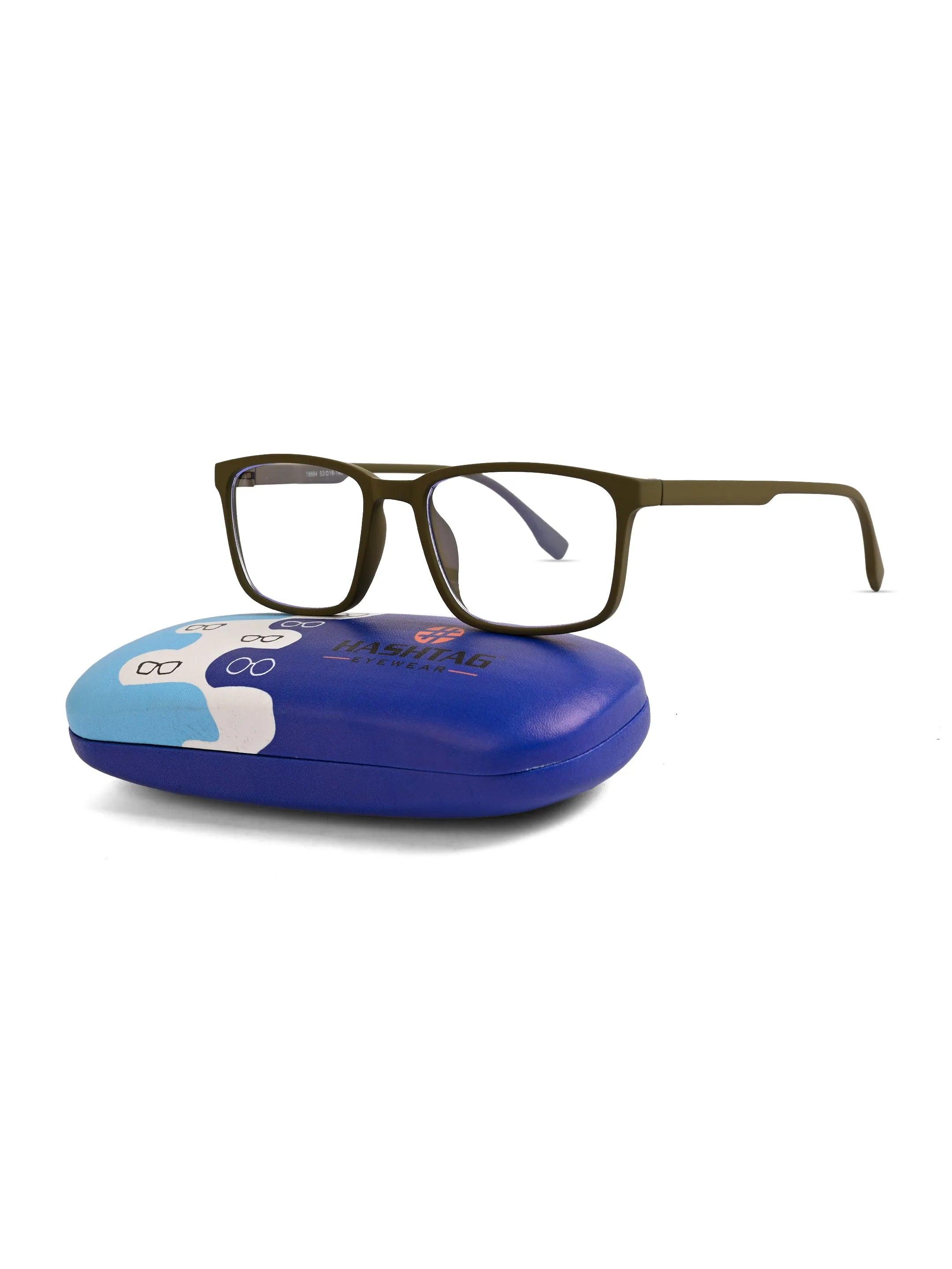 Vizionix | Olive Green Medium Full Rim RECTANGLE Computer Glasses for Men & Women [Blue Block]