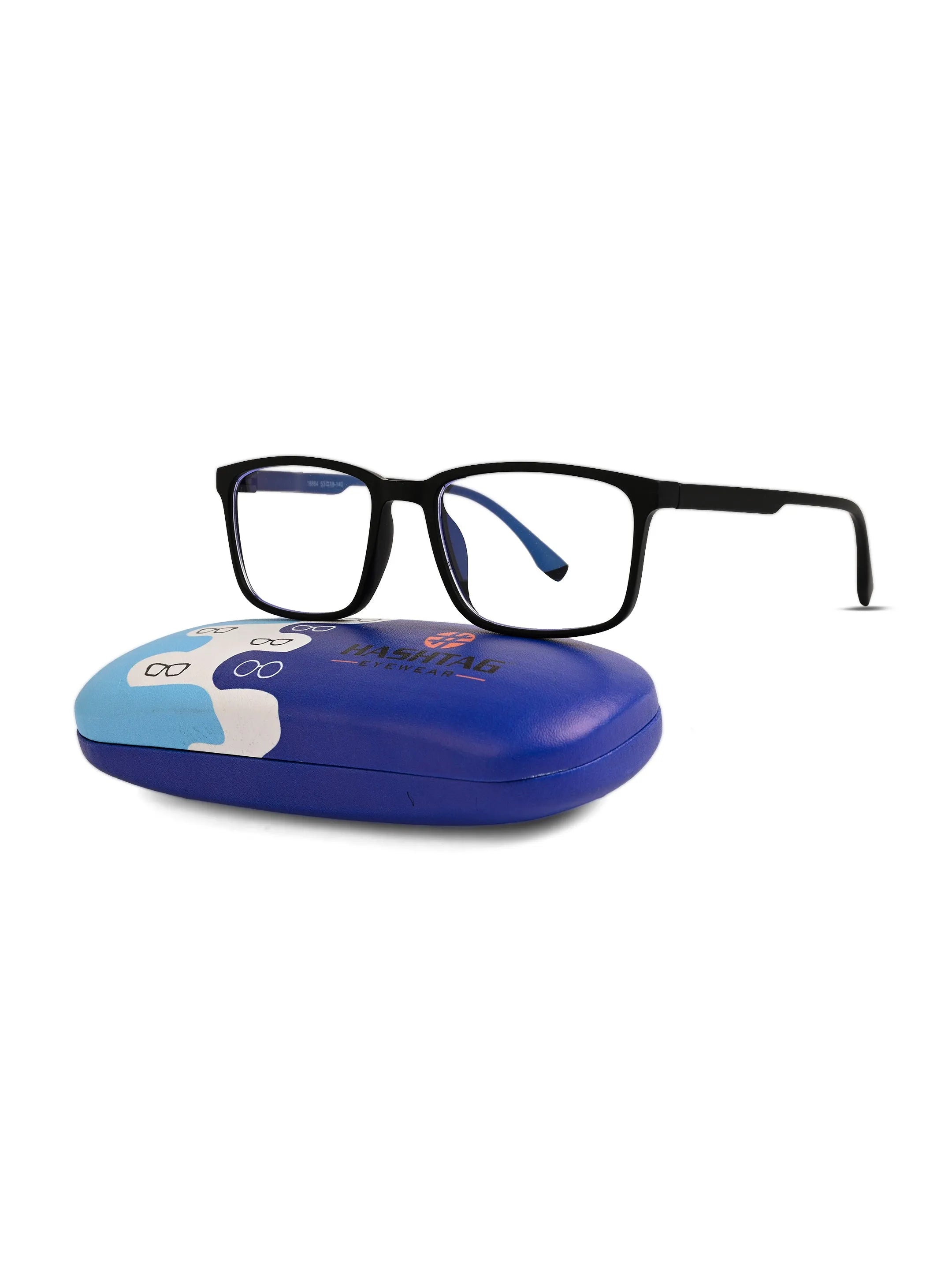 Vizionix | Black Medium Full Rim RECTANGLE Computer Glasses for Men & Women [Blue Block]
