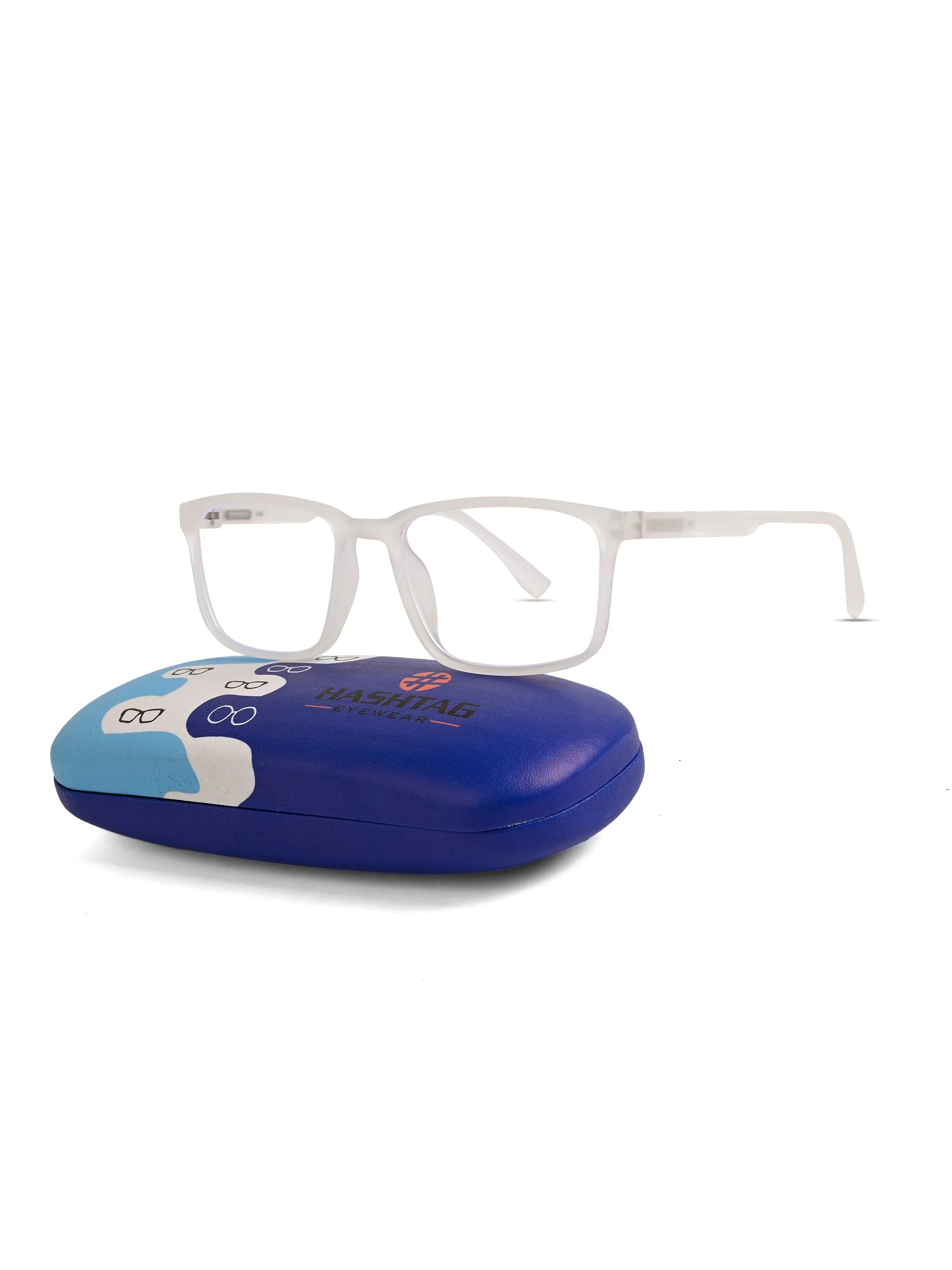Vizionix | Transparent Medium Full Rim RECTANGLE Computer Glasses for Men & Women [Blue Block]