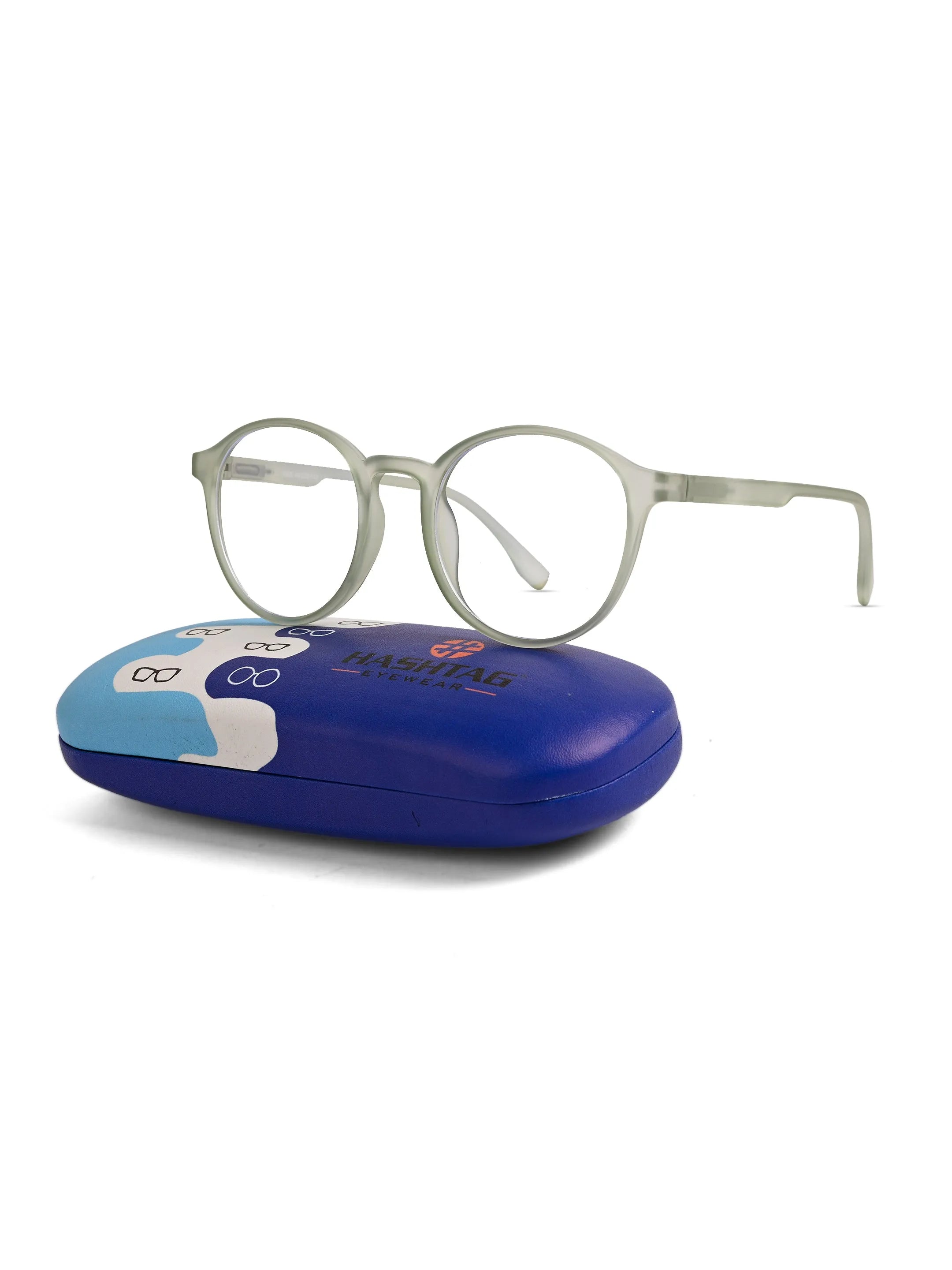 Screenzy | Light Green Medium Full Rim Round Computer Glasses for Men & Women [Blue Block]