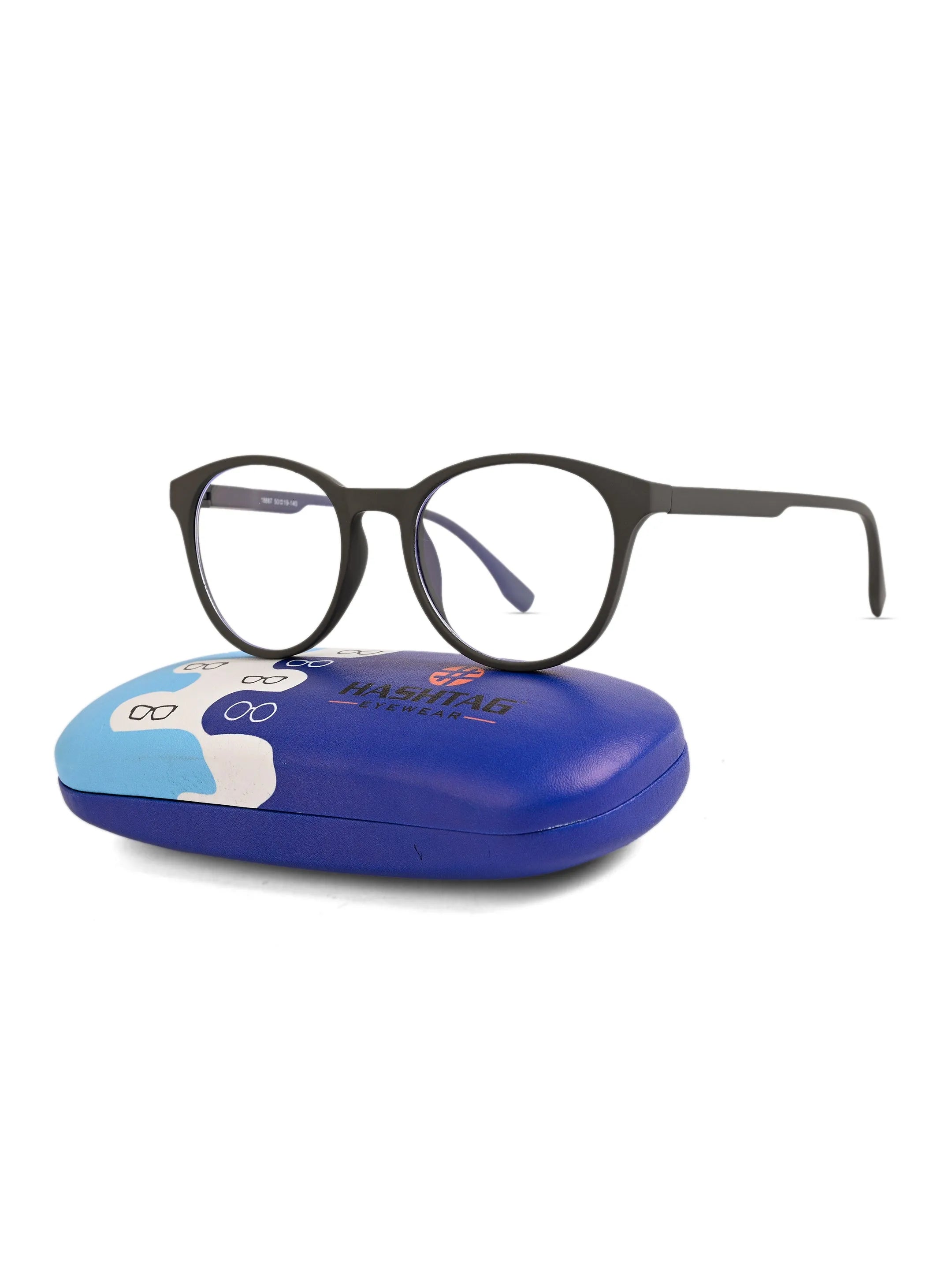 RayBloc | Grey Medium Full Rim OVAL Computer Glasses for Men & Women [Blue Block]