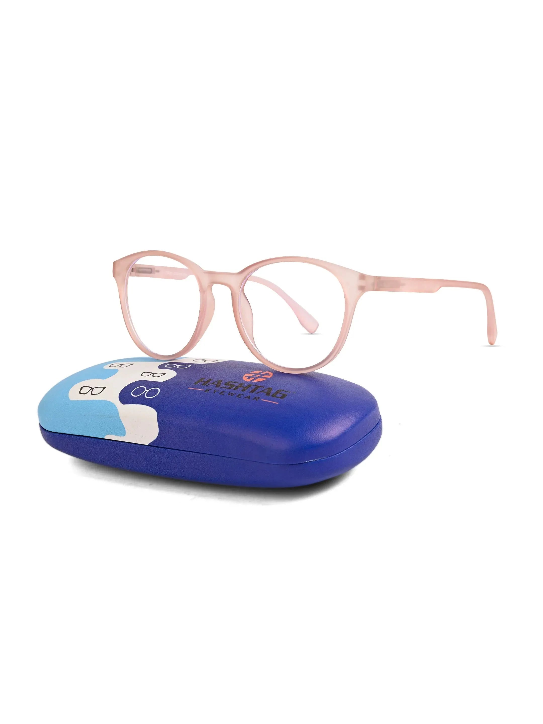 RayBloc | Baby Pink Medium Full Rim OVAL Computer Glasses for Men & Women [Blue Block]