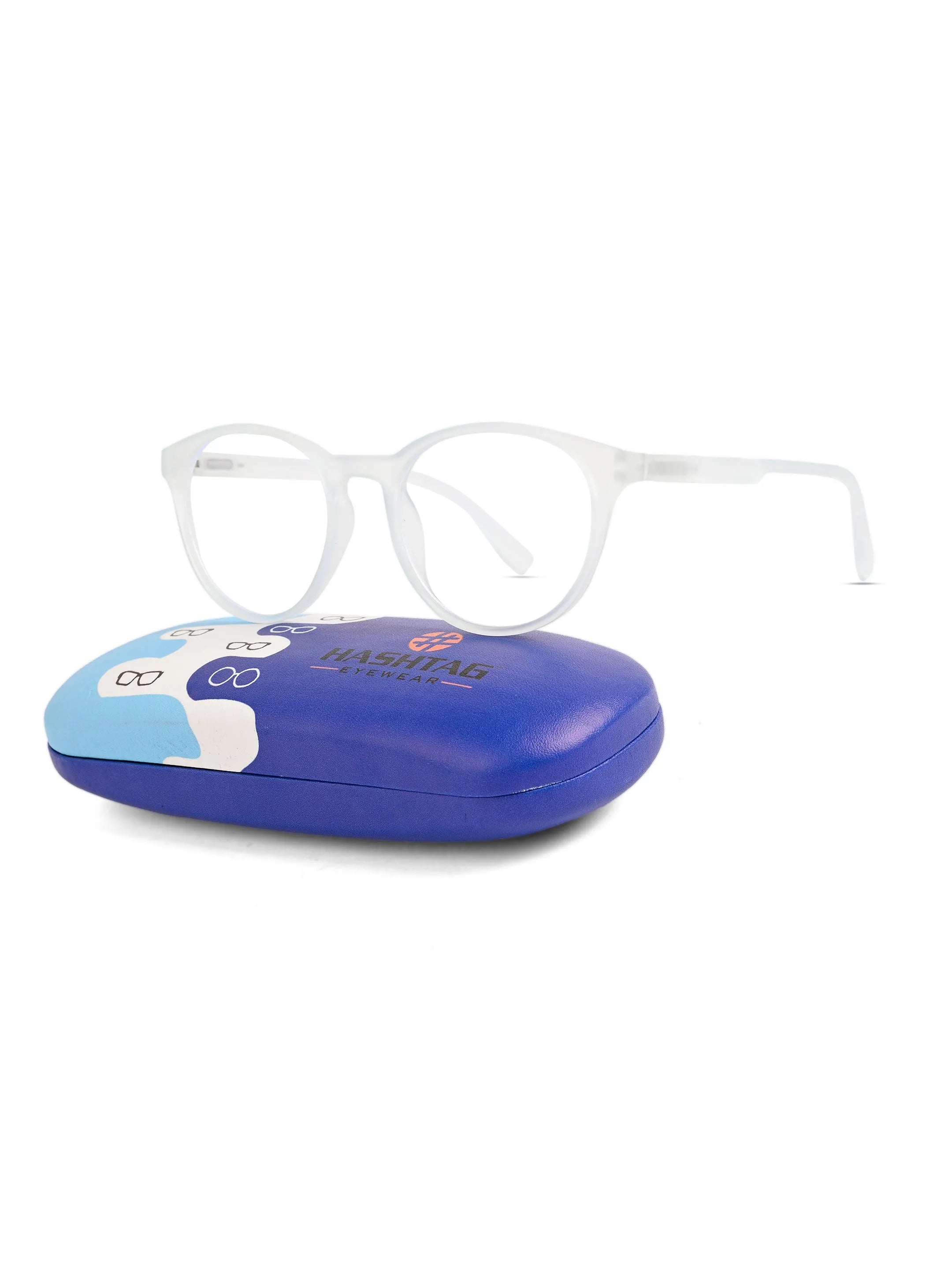 RayBloc | Sky Blue Medium Full Rim OVAL Computer Glasses for Men & Women [Blue Block]