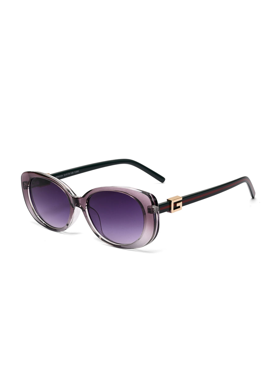 Evira | Transparent Gradient Purple Large Full Rim Cateye Sunglasses for Women [UV-protected]
