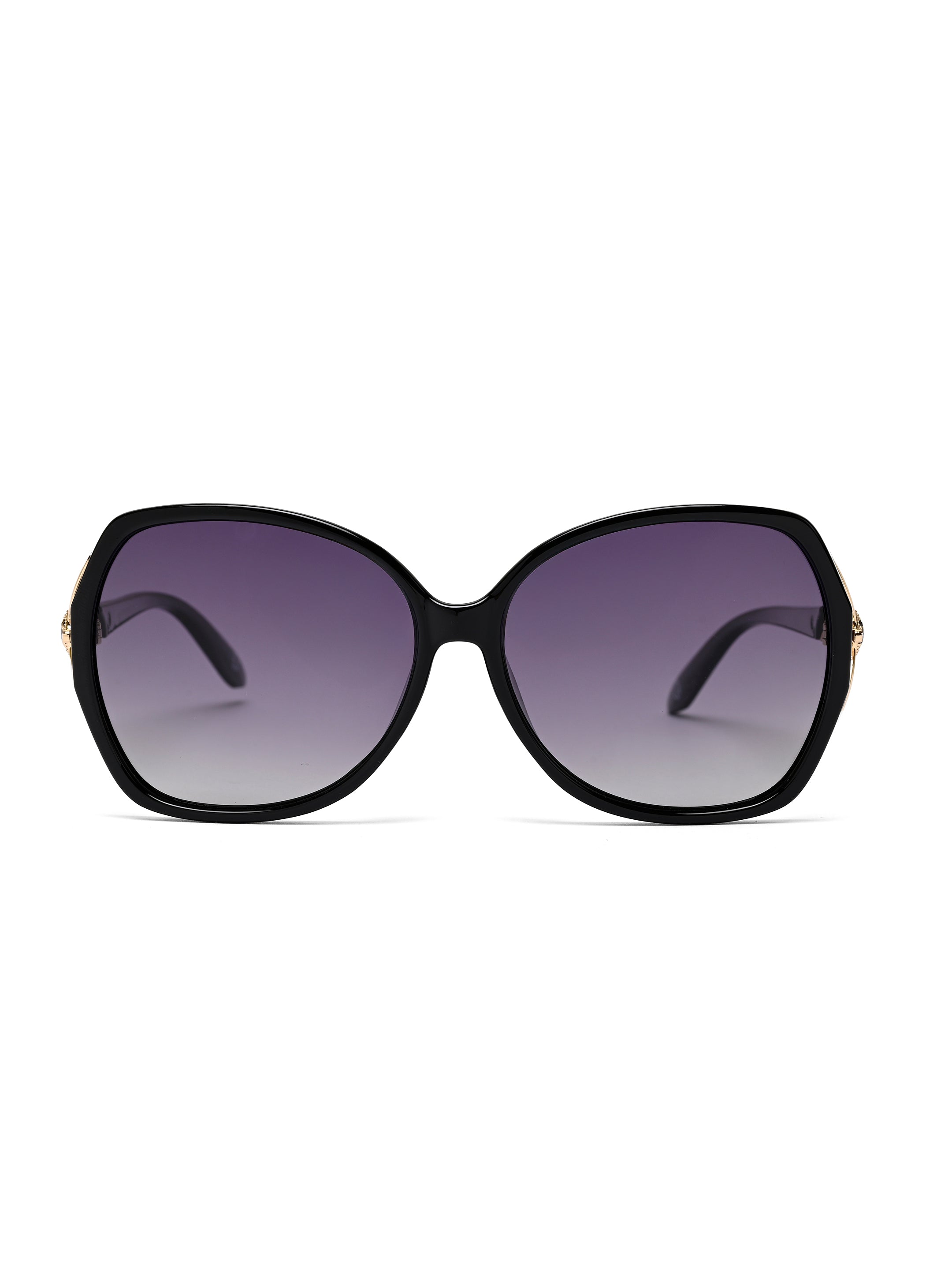 Lunara | Black Large Full Rim Butterfly Sunglasses for Women [Polarized]