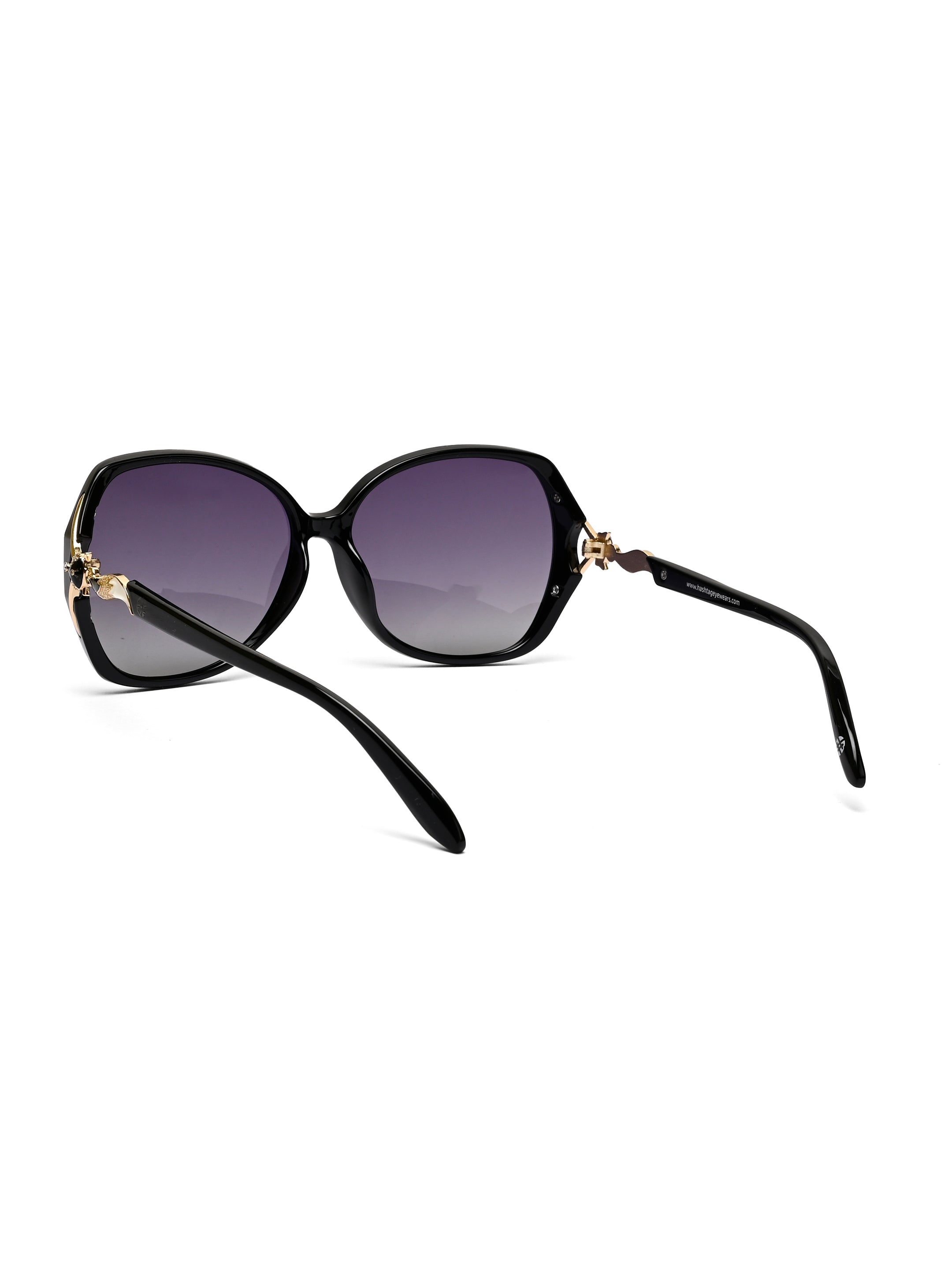 Lunara | Black Large Full Rim Butterfly Sunglasses for Women [Polarized]