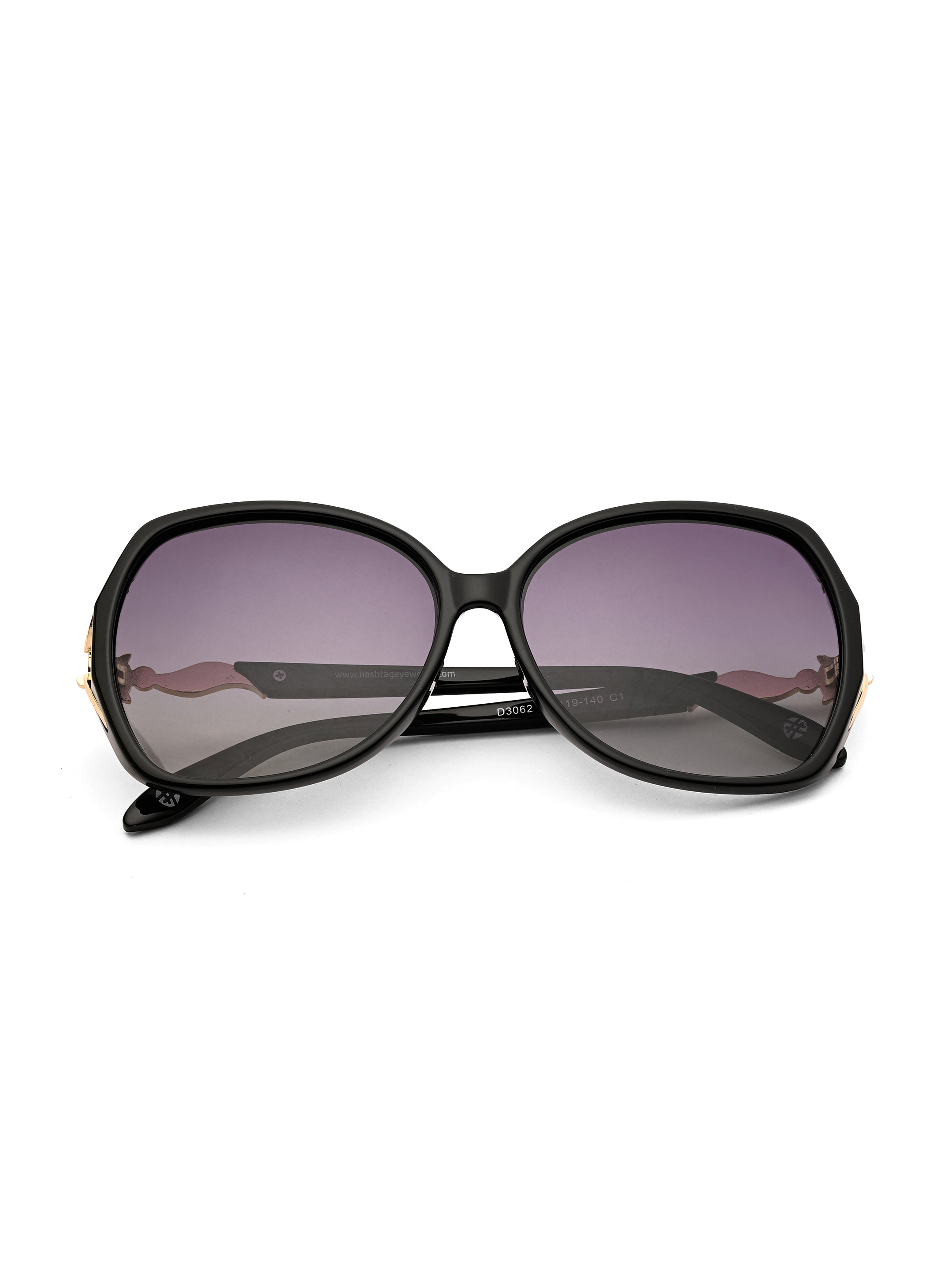 Lunara | Black Large Full Rim Butterfly Sunglasses for Women [Polarized]