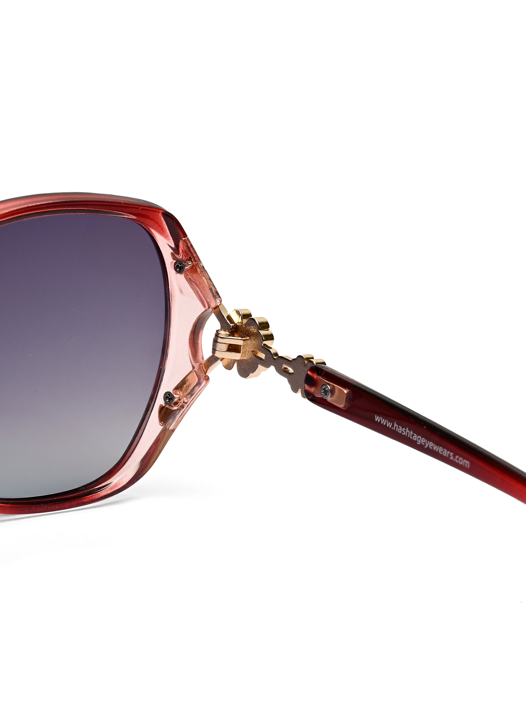 Fyra | Transparent Purple Large Full Rim Butterfly Sunglasses for Women [Polarized]