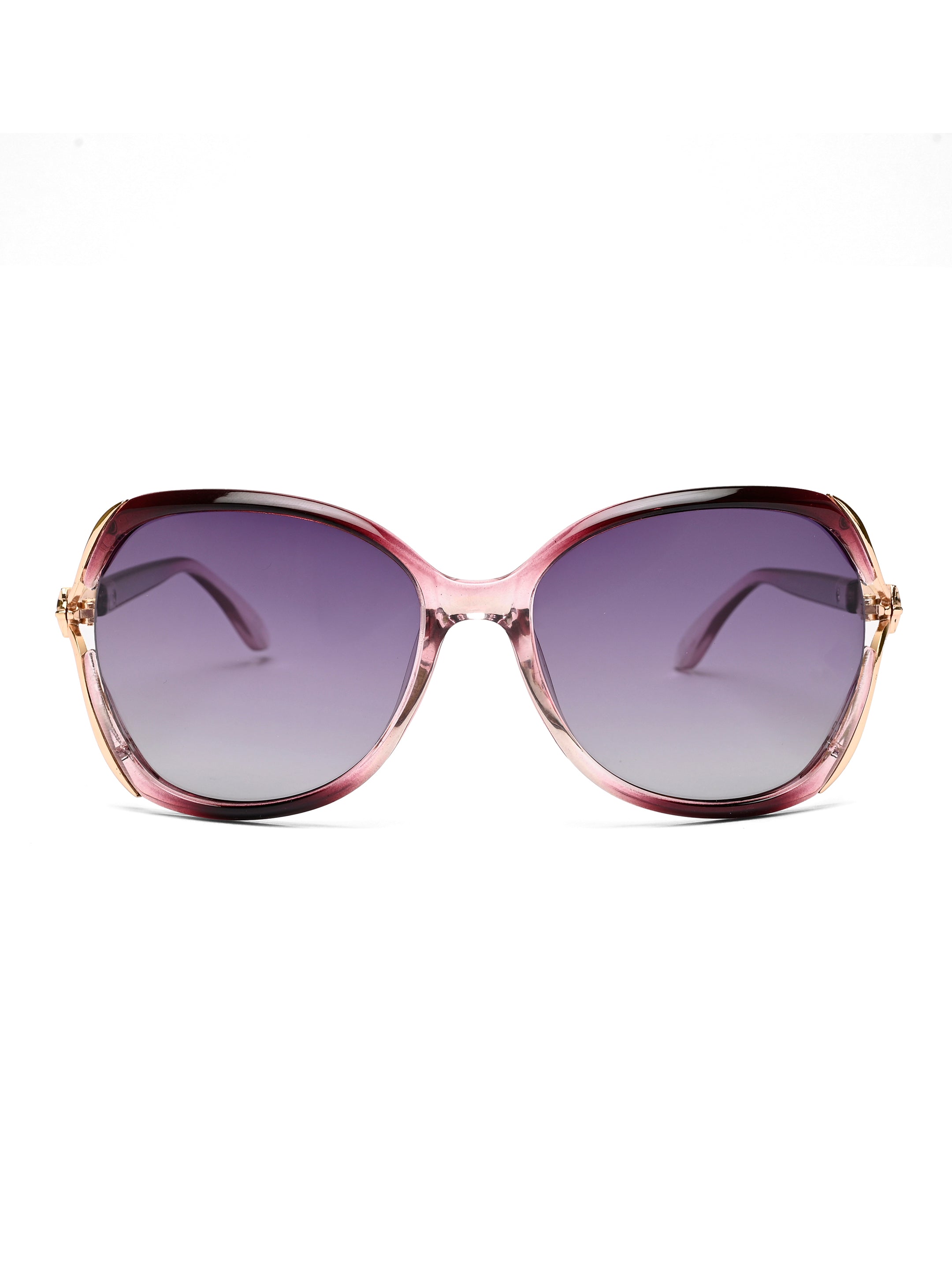 Rylen | Gold & Gradient Purple Large Full Rim Butterfly Sunglasses for Women [Polarized]